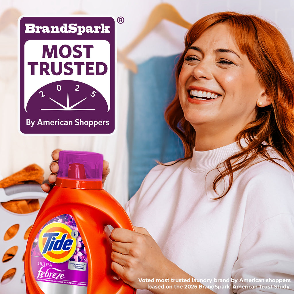 Tide Liquid Laundry Detergent, Ultra Febreze, Spring and Renewal Scent, 92 fl oz, 65 Loads