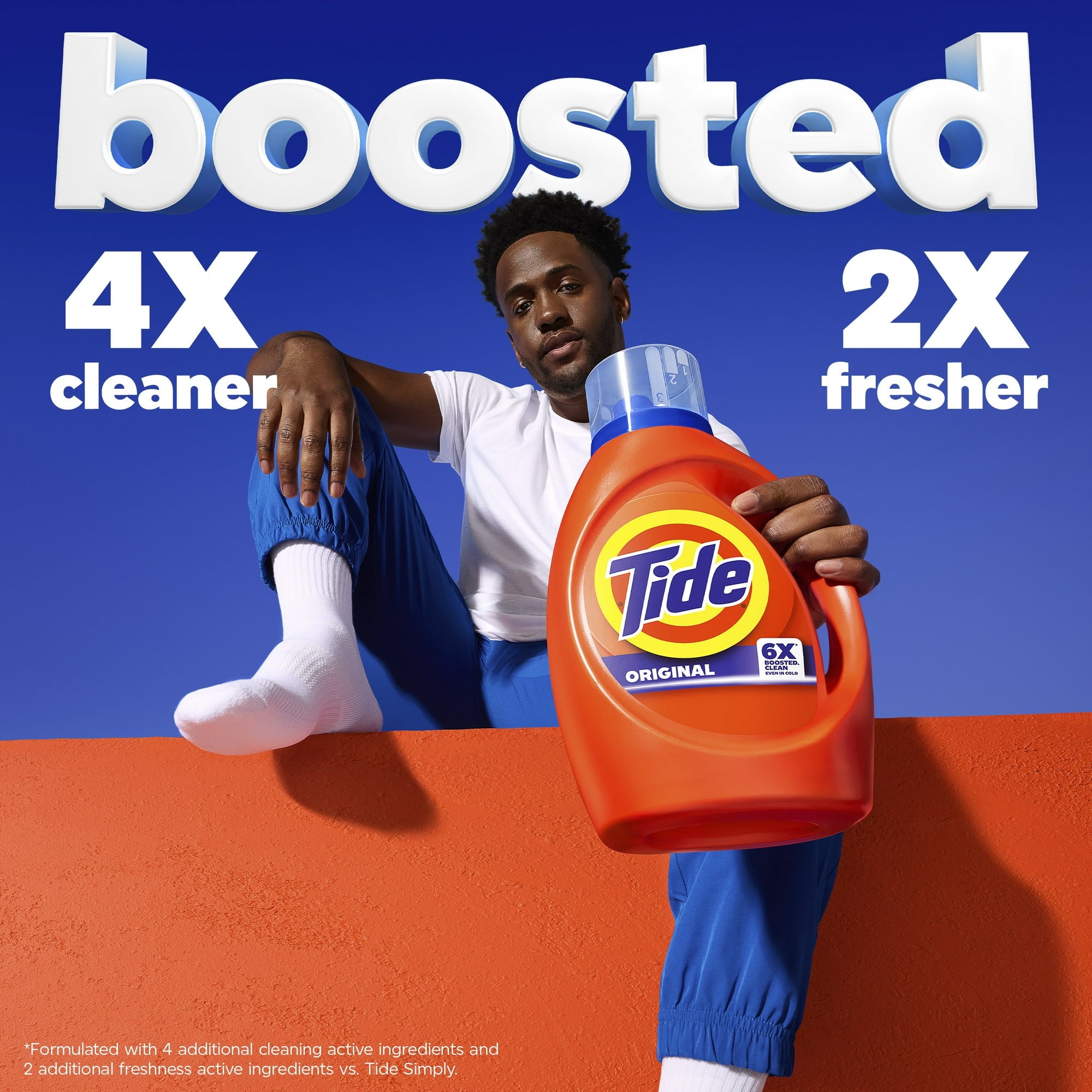 Tide Laundry Detergent Liquid, 6X Boosted Cleaning Power, Original Scent, 32 fl oz, 25 Loads with Microfiber Solid Color Towel by BundleEase
