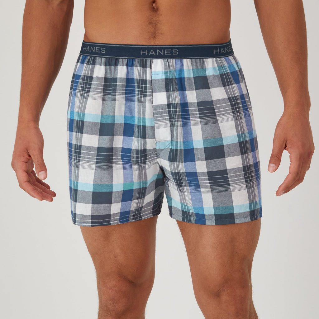 Hanes Men's Woven Boxers, 3 Pack