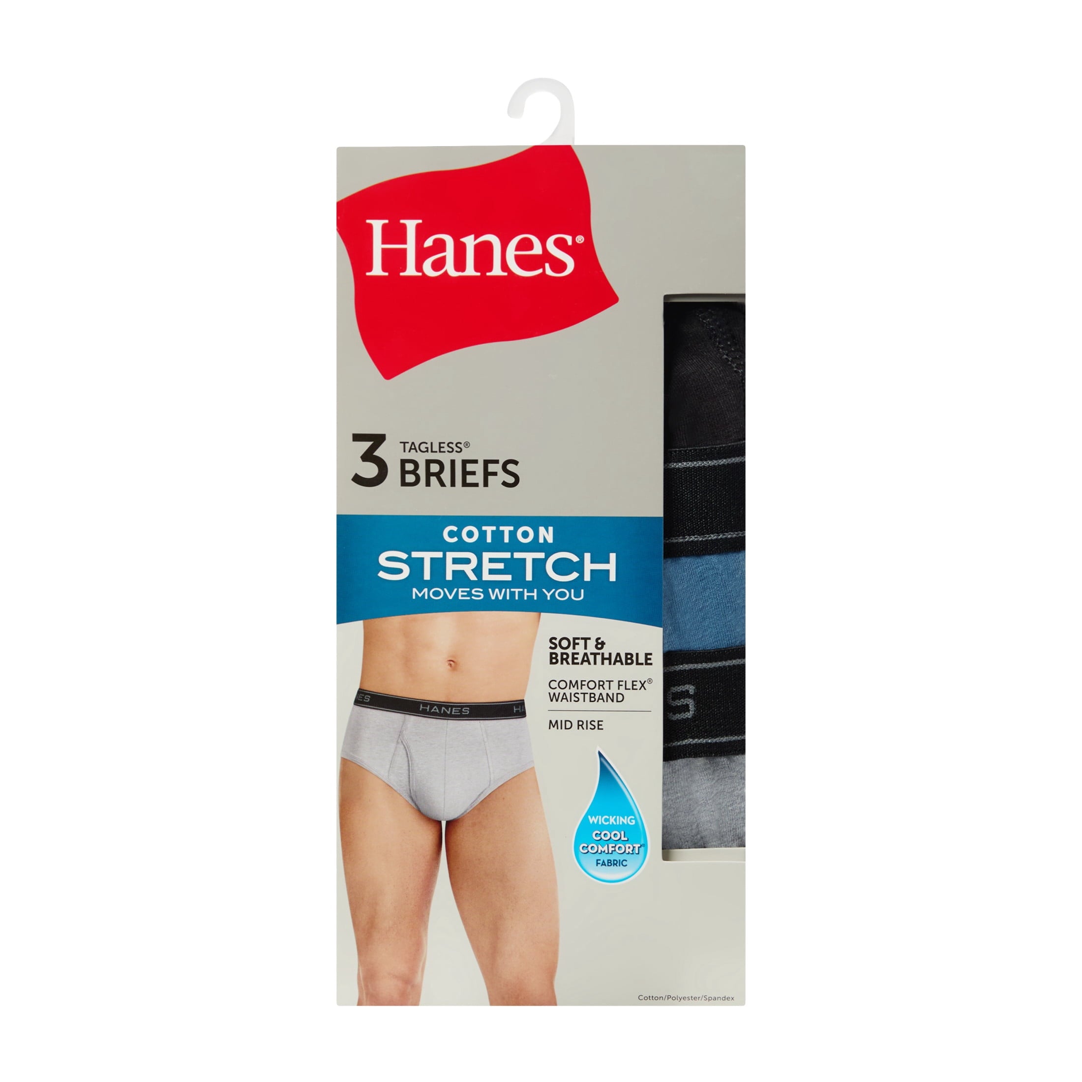 Hanes Men's Underwear Briefs Pack, 6-Pack, Cotton Stretch Underwear for Men, Assorted