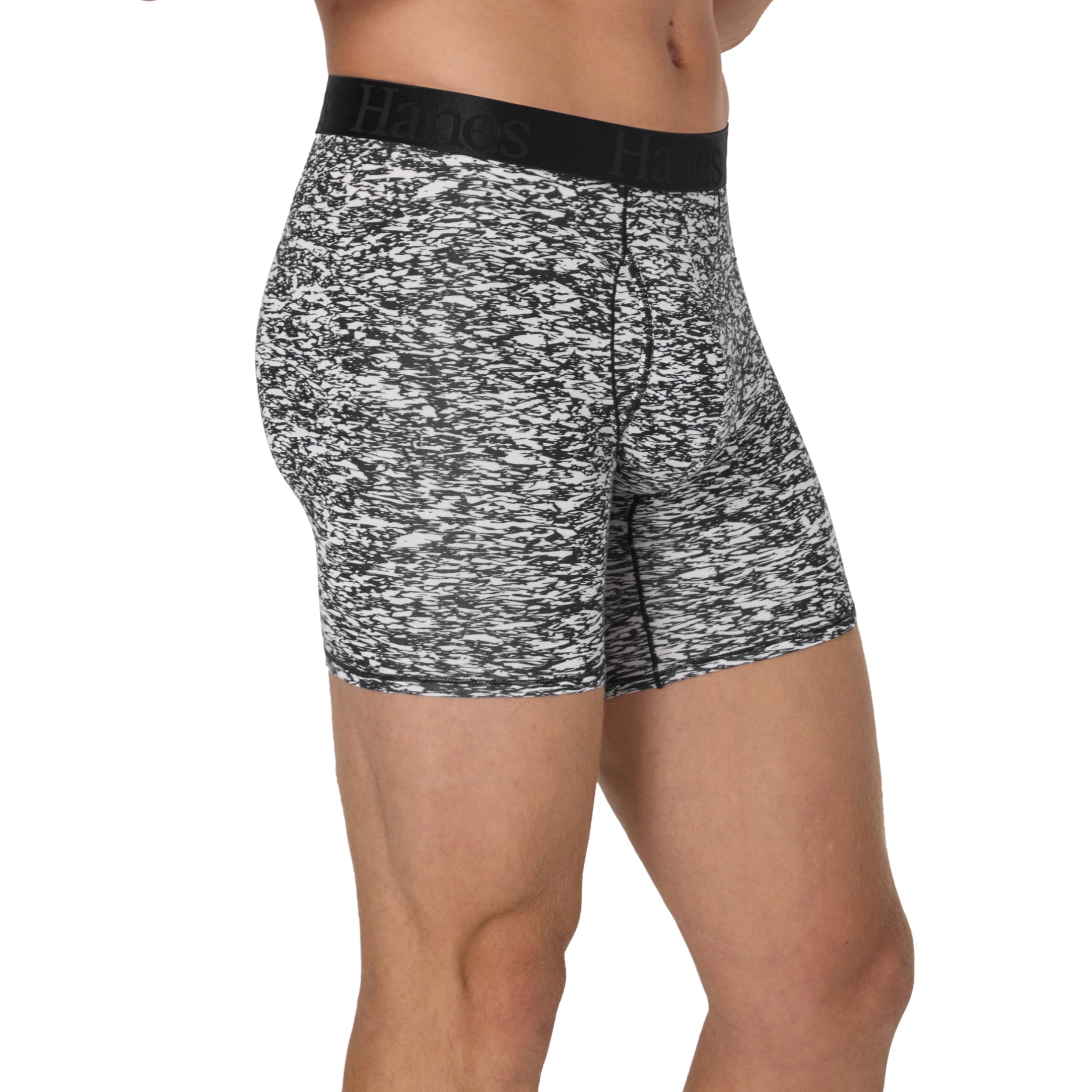 Hanes Originals Men's SuperSoft Boxer Brief Underwear Pack, Black/Grey/Print, 3-Pack