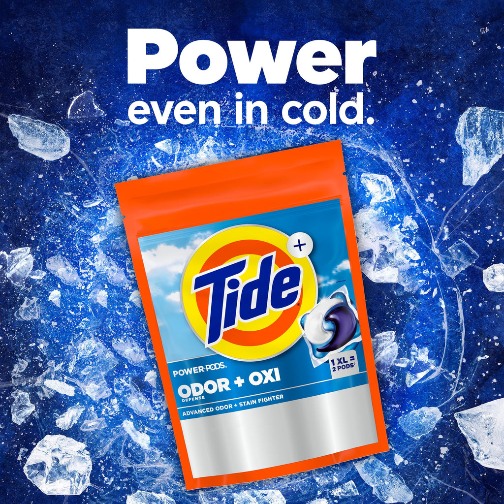 Tide Power PODS Laundry Detergent Soap Pacs with Odor Defense + Oxi, Original Scent, 45 Count