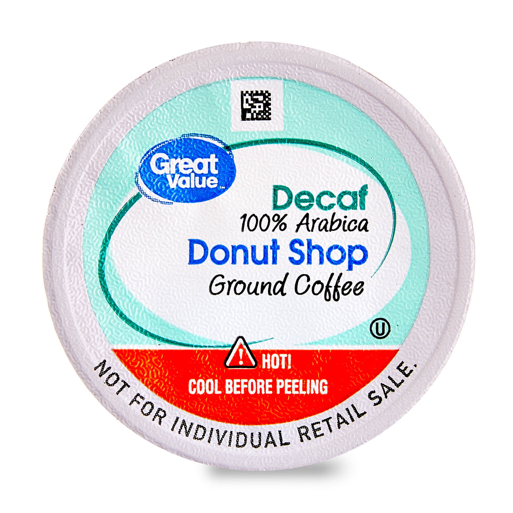 Great Value Donut Shop Decaf Ground Coffee Pods, 12 Count
