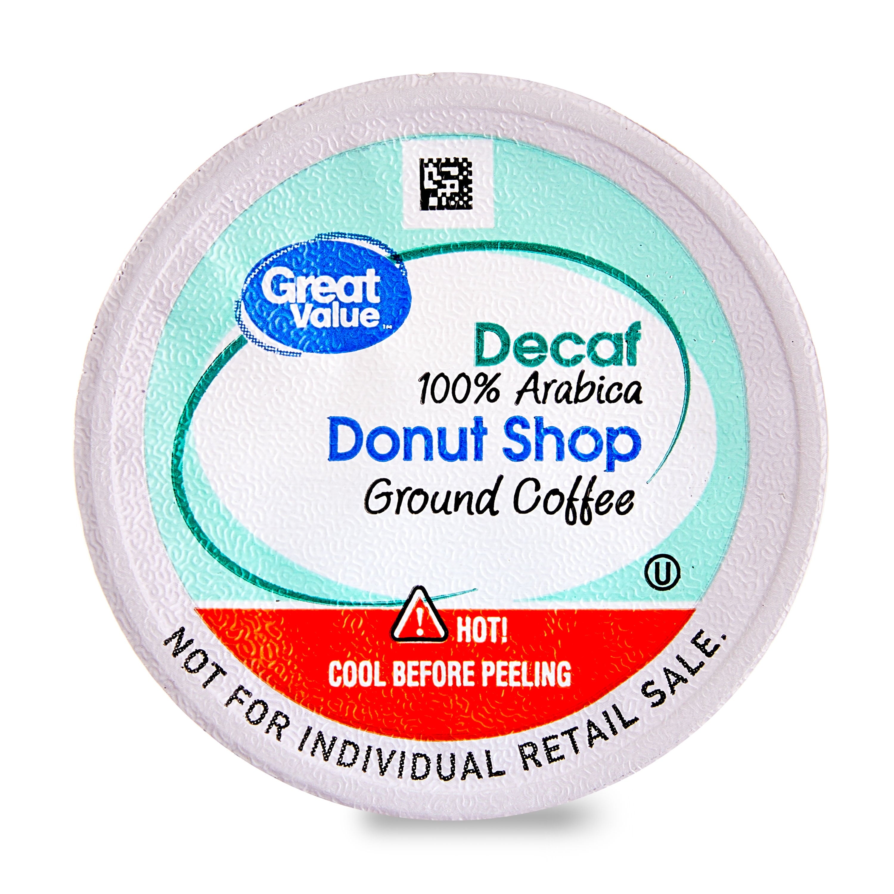 Great Value Donut Shop Decaf Ground Coffee Pods, 12 Count