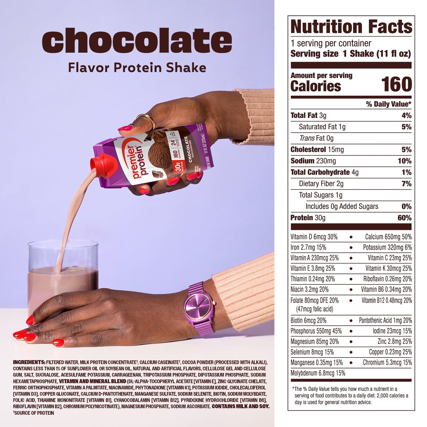 Premier Protein Shake, Chocolate, 30g Protein, 11 Fl Oz, 4 Ct
