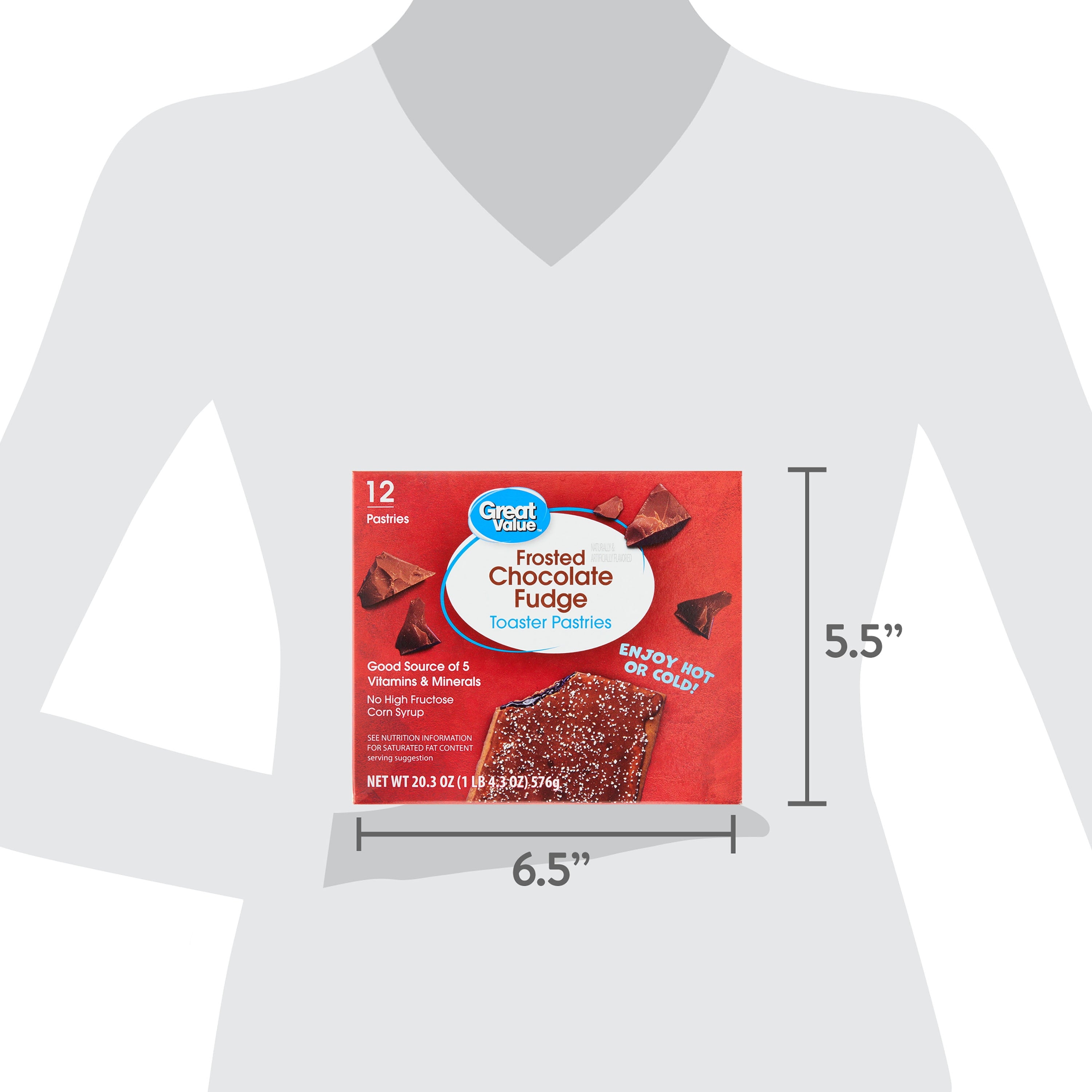 Great Value Frosted Chocolate Fudge Toasted Pastries, 20.3 oz, 12 Count
