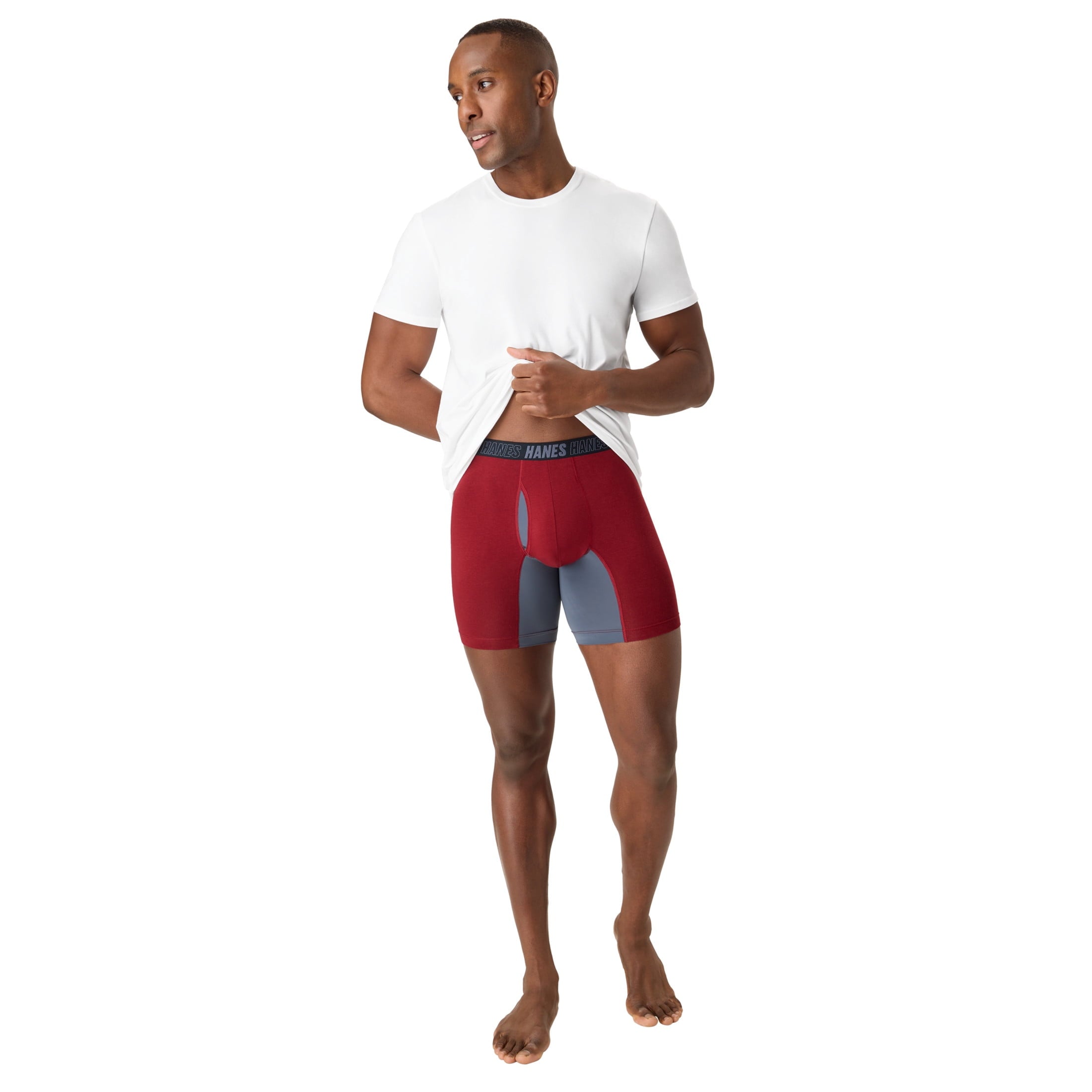 Hanes Mens Underwear Boxer Briefs, 3-Pack, Moves Anti-Chafe Men's Boxer Briefs MACCD3