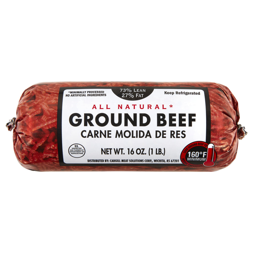 73% Lean / 27% Fat Ground Beef, 1 lb Roll, Fresh, All Natural*