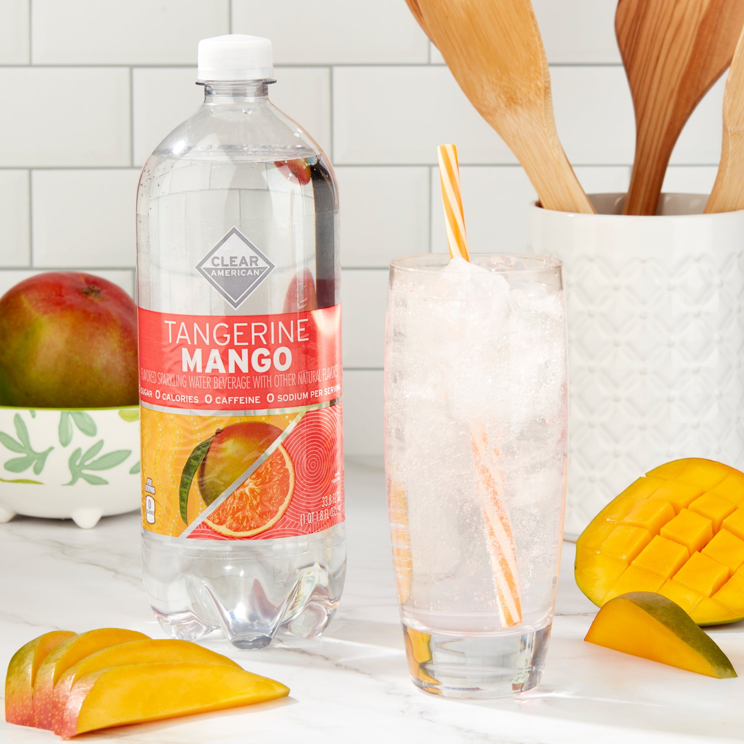 Clear American Tangerine Mango Sparkling Water, 33.8 fl oz