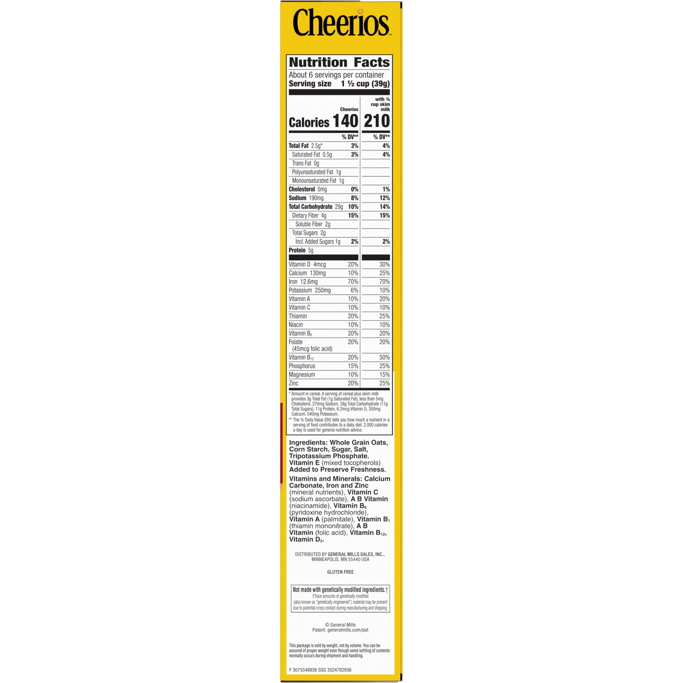 Cheerios, Heart Healthy Gluten Free Breakfast Cereal, 8.9 oz
