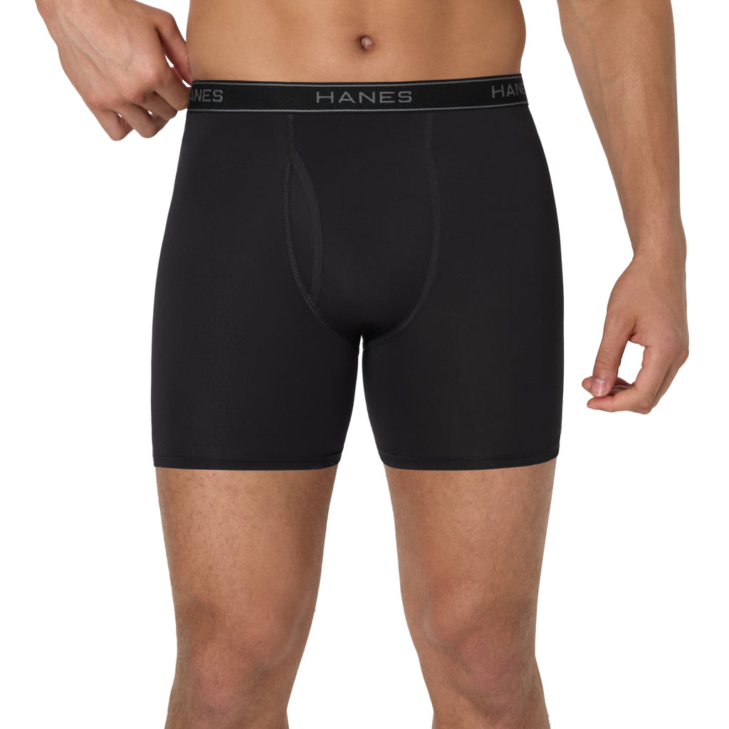 Hanes Mens Underwear Briefs, 3-Pack, Performance Stretch Boxer Brief Underwear, Moisture Wicking