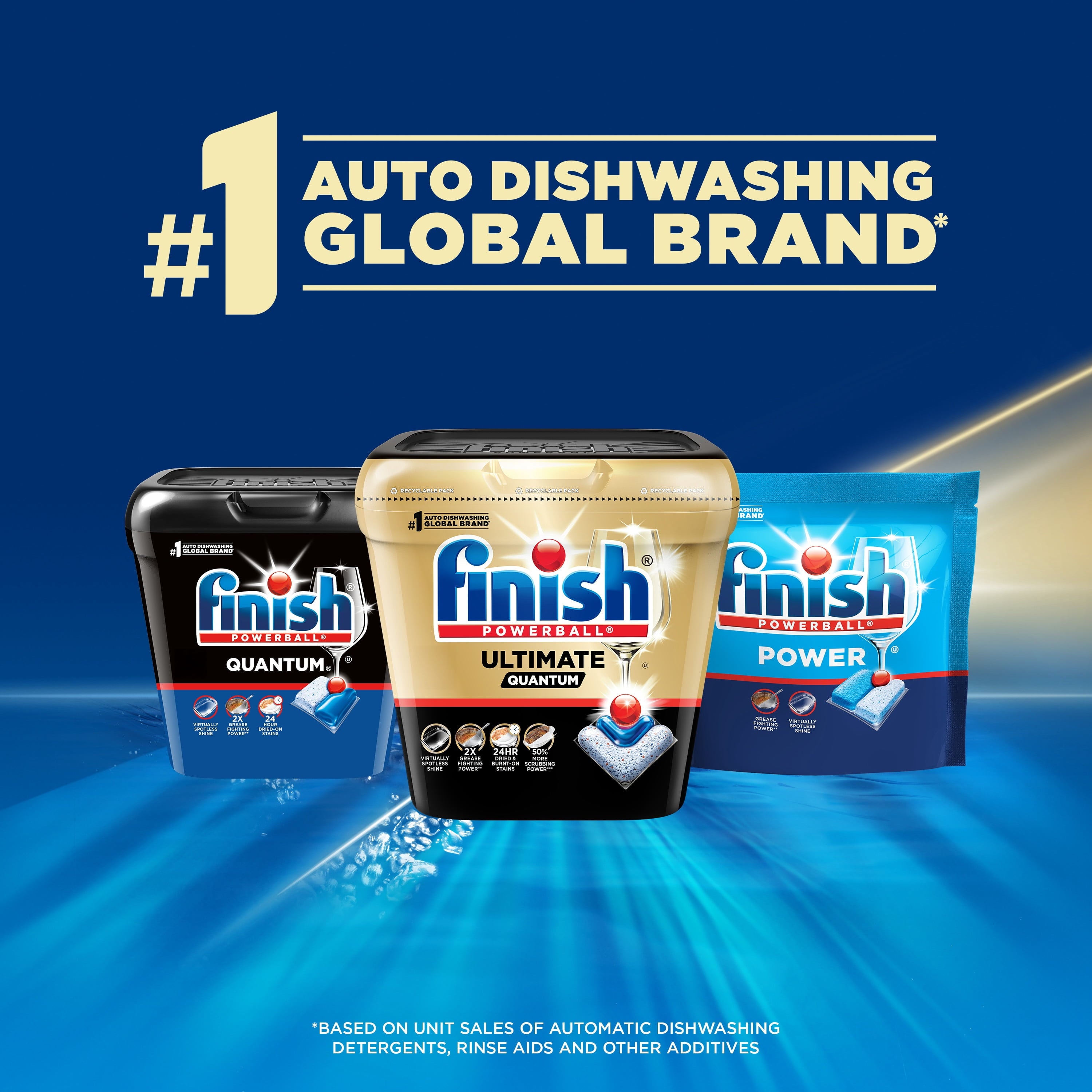 Finish Ultimate Quantum Dishwasher Pods, Dishwasher Detergent Dish Soap, 50% More Cleaning Power, 38 Tabs