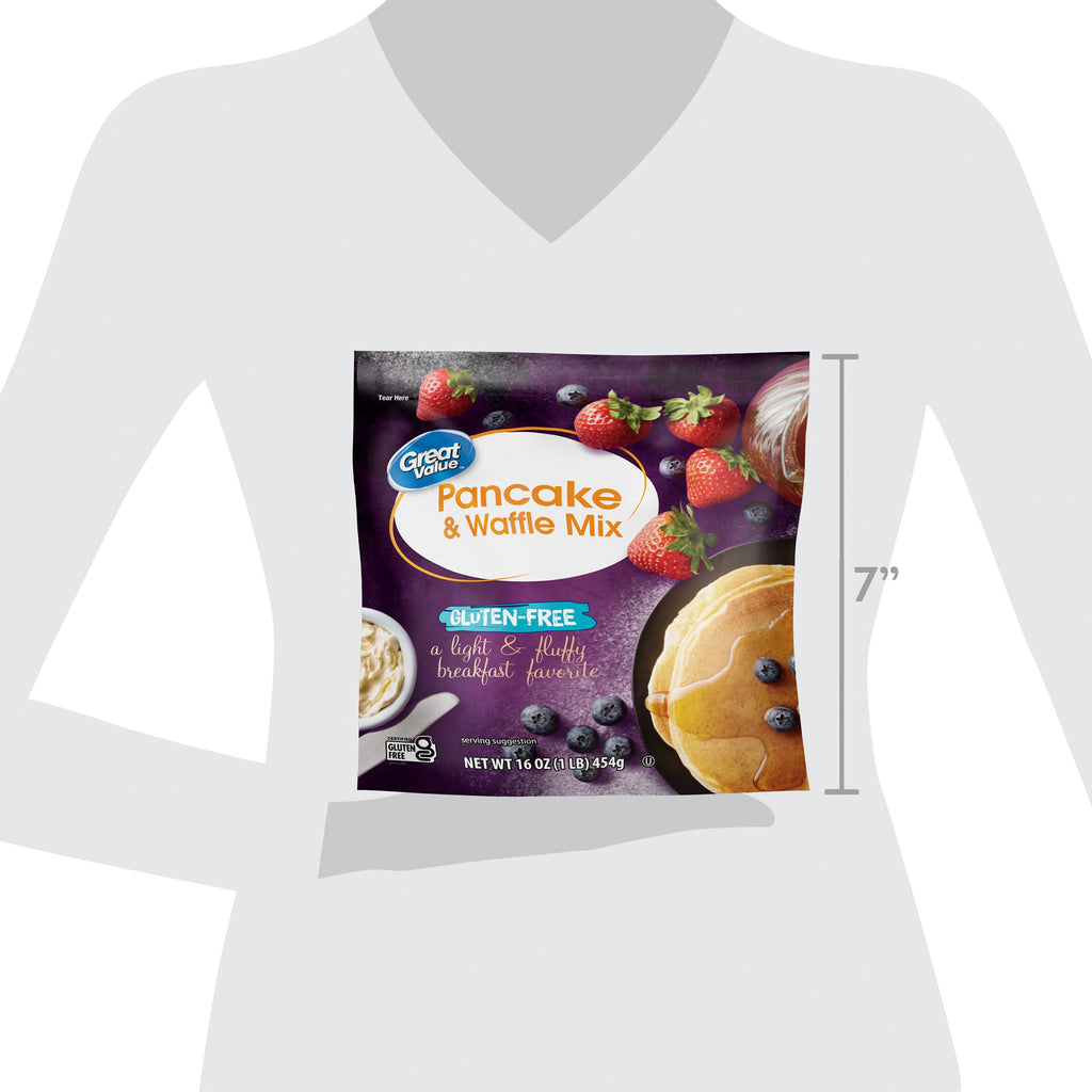 (6 pack) Great Value Gluten Free Pancake & Waffle Mix, 16 oz Box