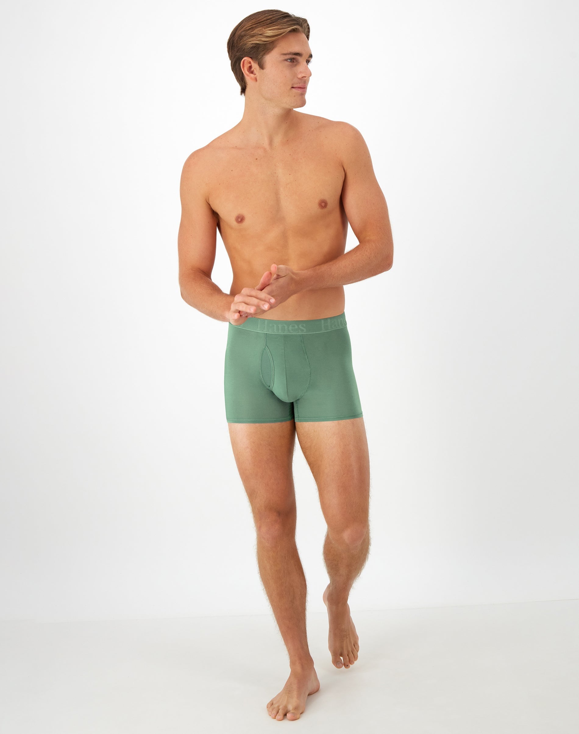 Hanes Originals Men's SuperSoft Trunk Underwear, 3-Pack, Sexy , Moisture Wicking, Neutrals Assorted S