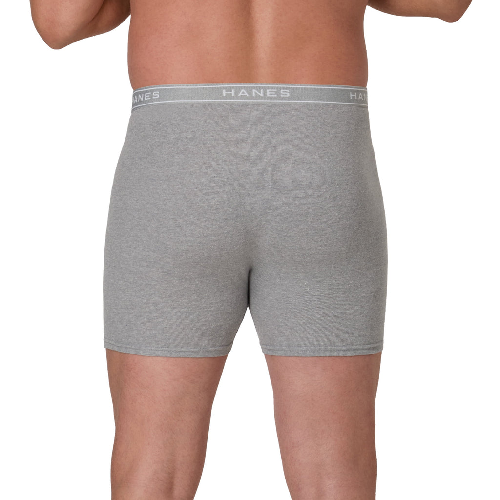 Hanes Mens Hanes Big Man Men's Cotton Boxer Brief Underwear Pack, 3-Pack, Big & Tall Sizes