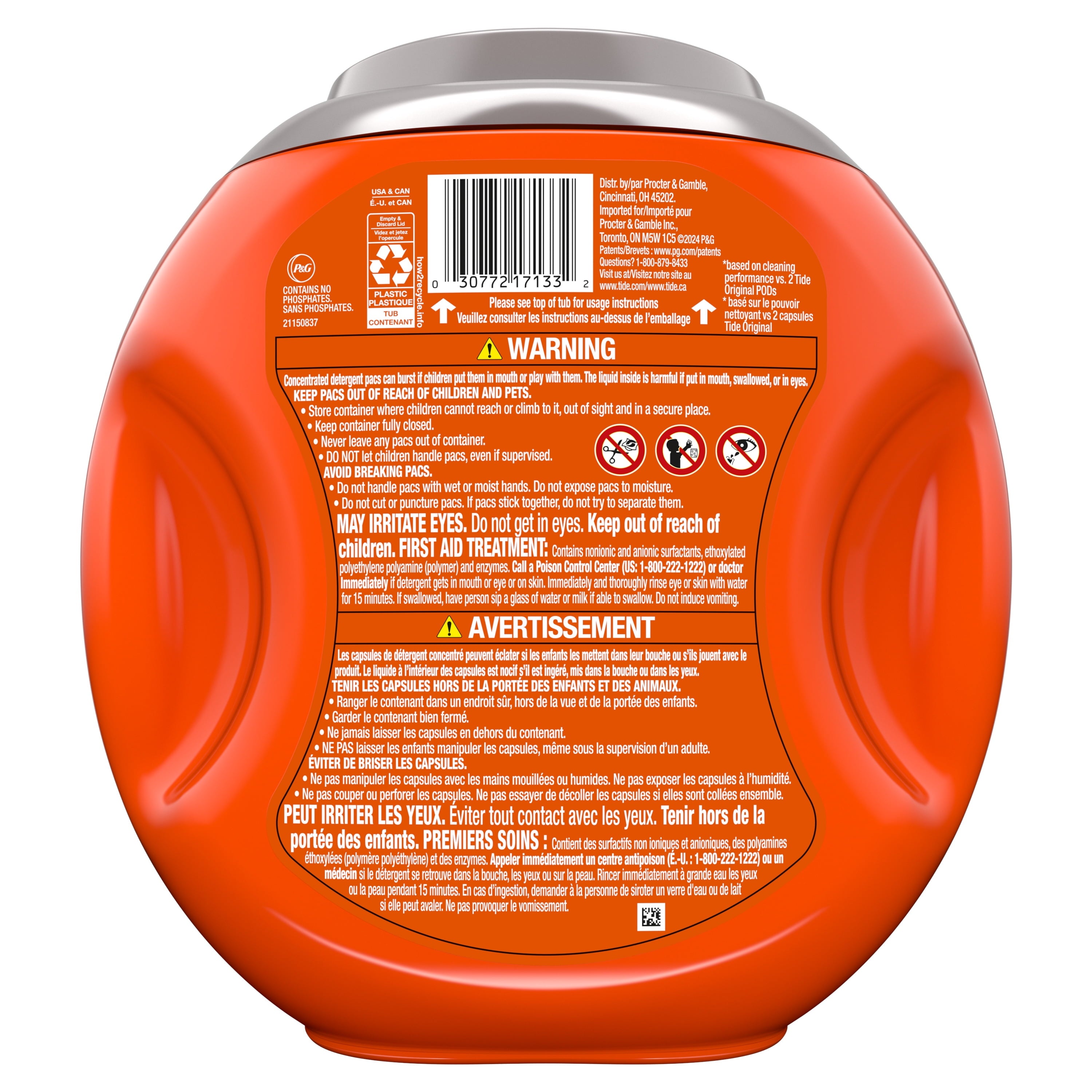 Tide PODS Laundry Detergent Pacs, Oxi Boost Power PODS with Stain Remover and Oxi Power, 45 count