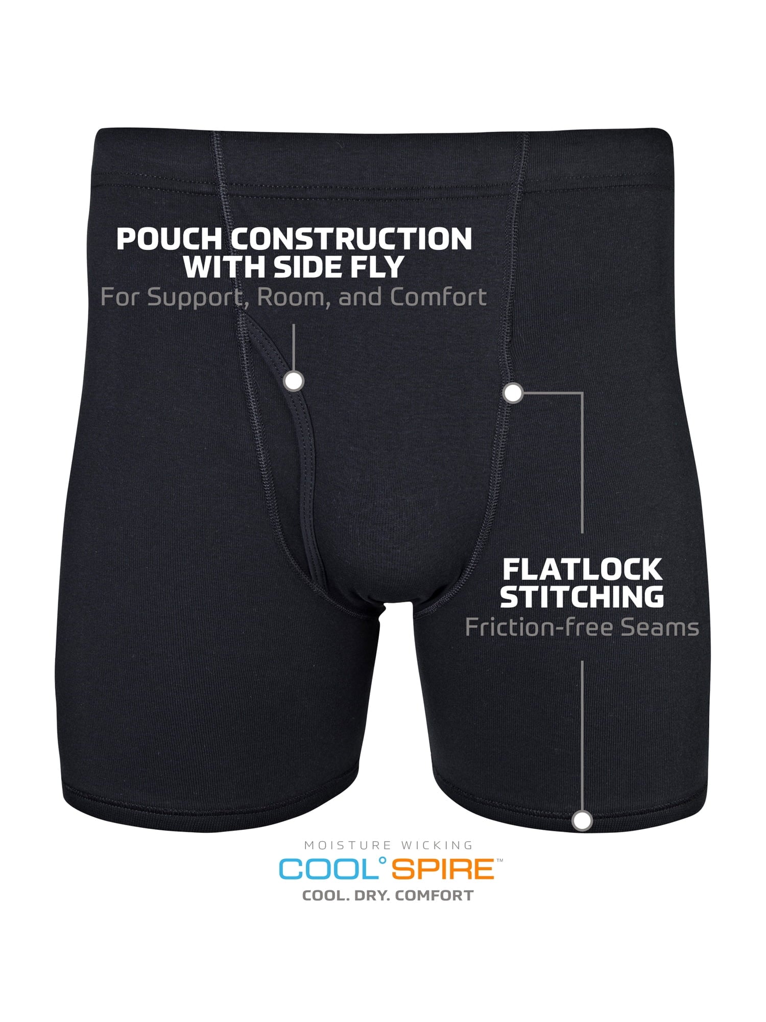 Gildan Adult Men's Boxer Briefs With Covered Waistband, 5-Pack, Sizes S-2XL, 6" Inseam