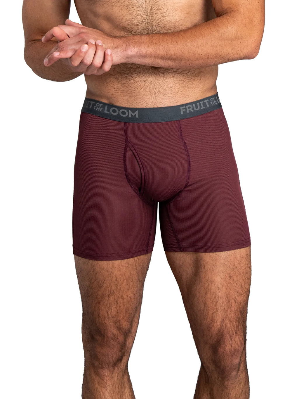 Fruit of the Loom Men's Micro-Stretch Ribbed Boxer Briefs, 6-Pack