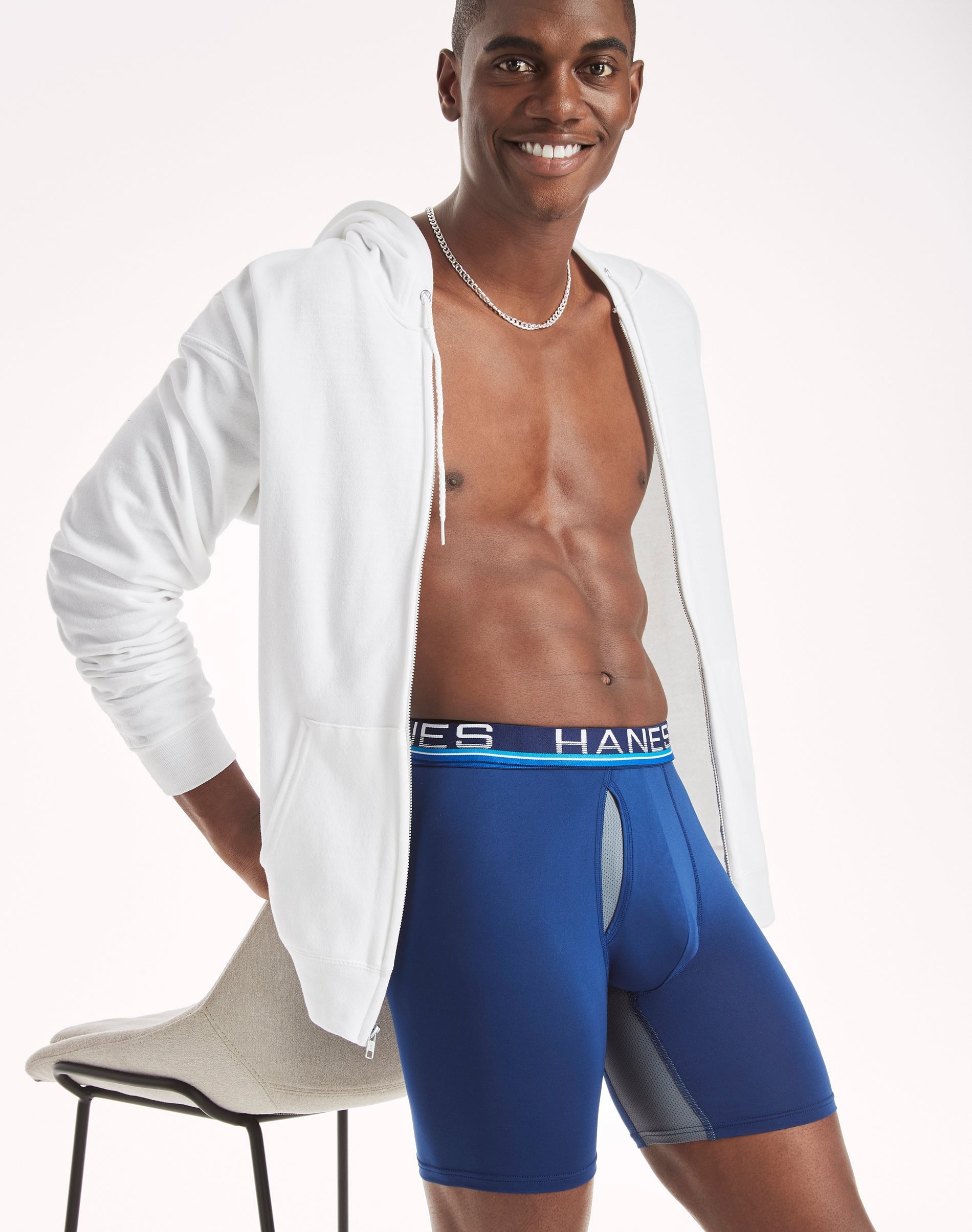 Hanes X-Temp Total Support Pouch Mens Boxer Briefs, Anti-Chafing Underwear, 3-Pack
