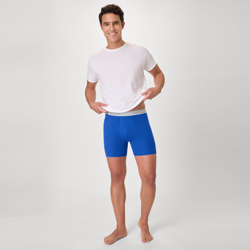 Underwear Boxer Briefs Pack, Cool & Breathable Cotton Underwear for Men, No-Ride-Up, Moisture Wicking, 6 Pack