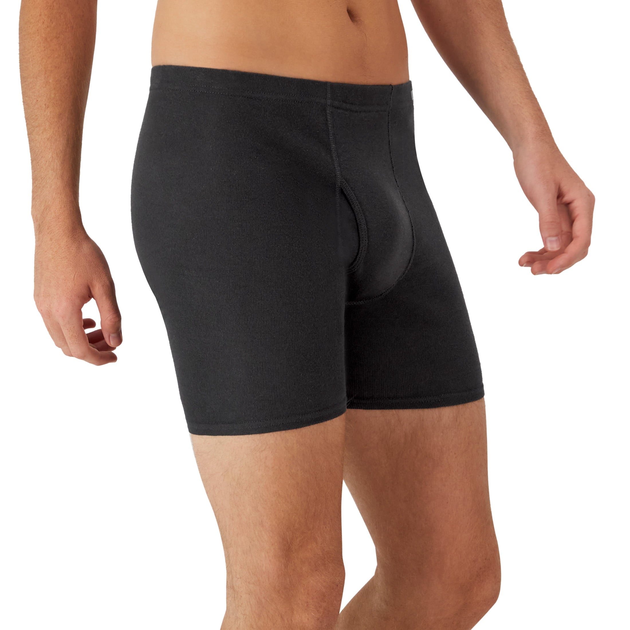 Hanes Men's Black/Grey Boxer Briefs, 3 Pack