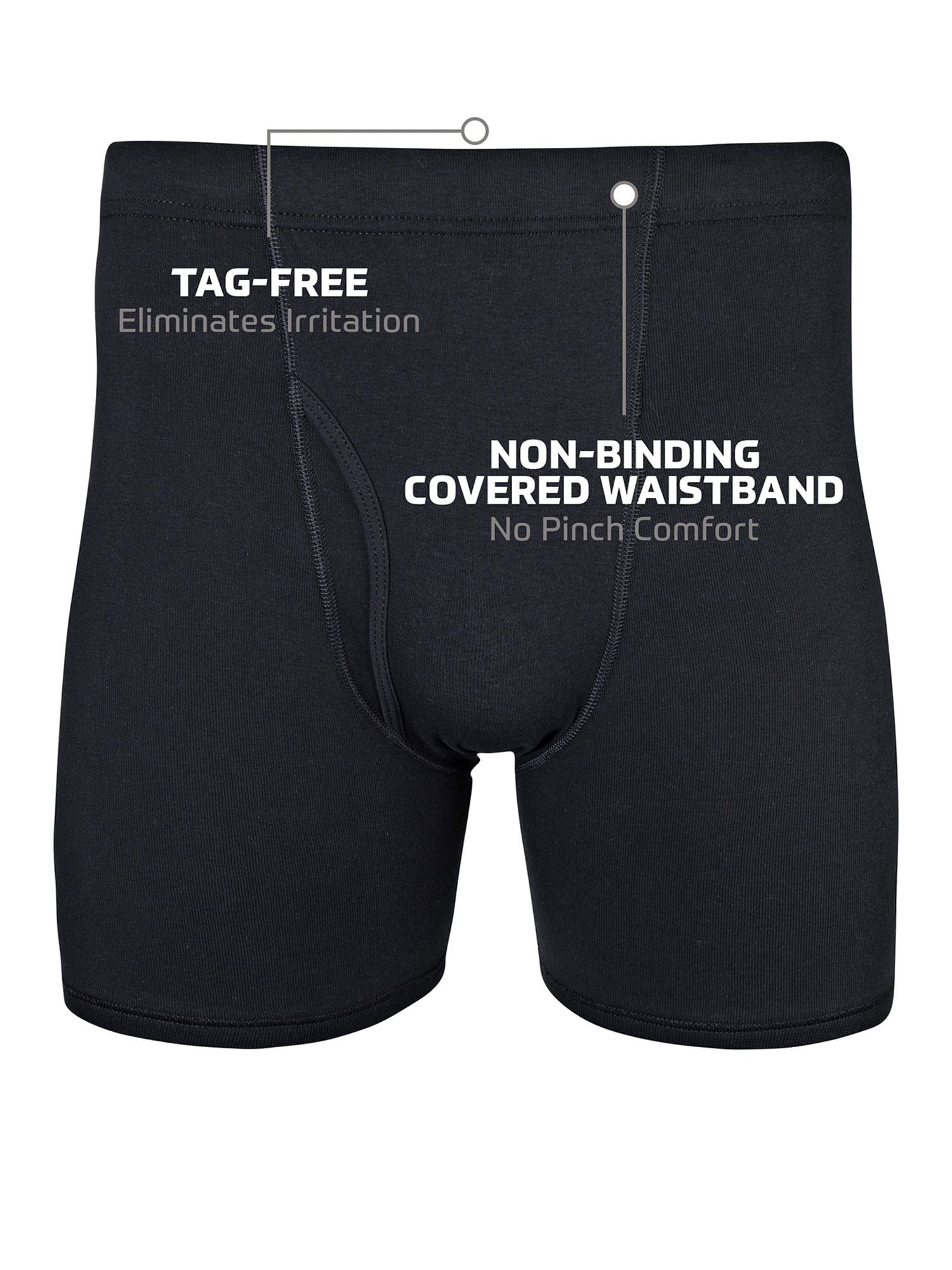 Gildan Adult Men's Boxer Briefs With Covered Waistband, 5-Pack, Sizes S-2XL, 6" Inseam