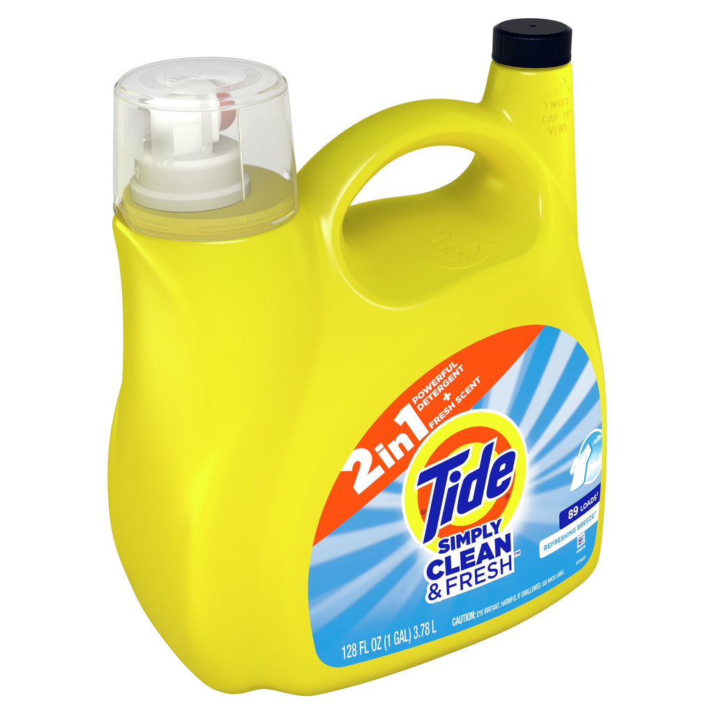Tide Simply Refreshing Breeze, 89 Loads Liquid Laundry Detergent, 128 fl oz