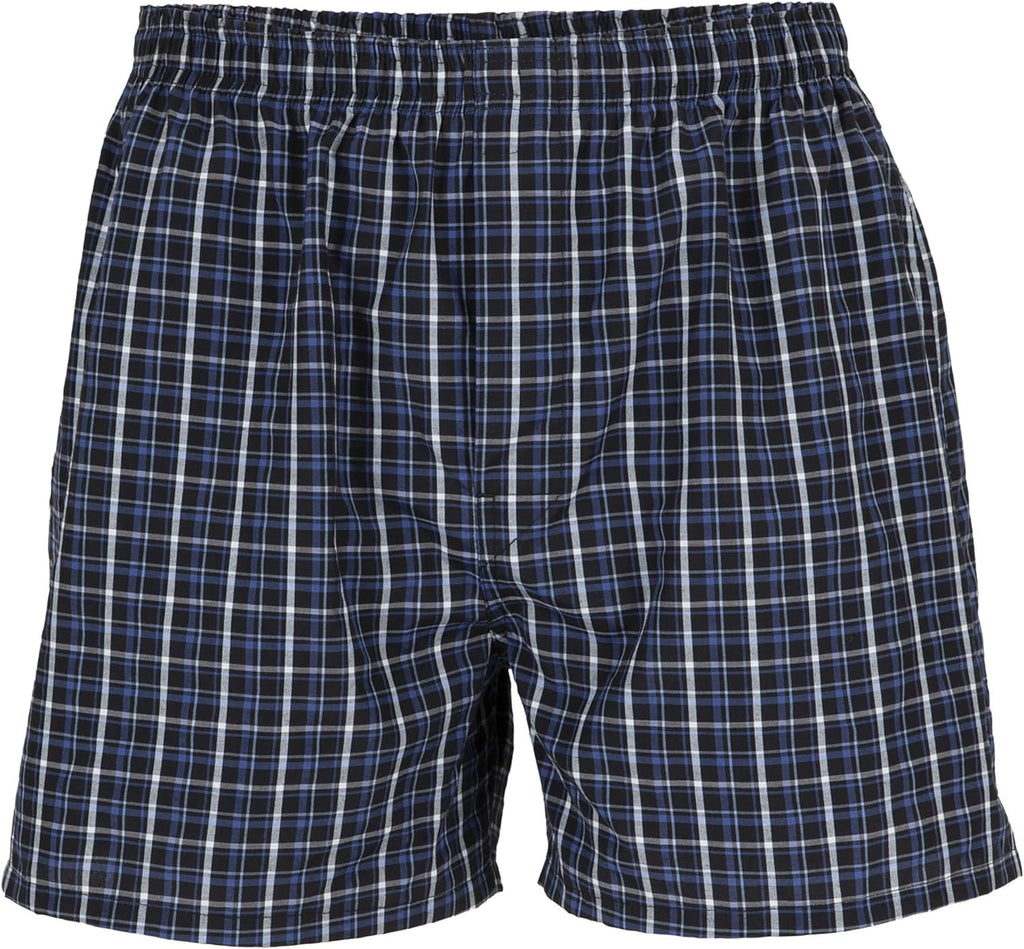 Gildan Men's Woven Boxer Underwear, 5-Pack, Red/Grey, Large