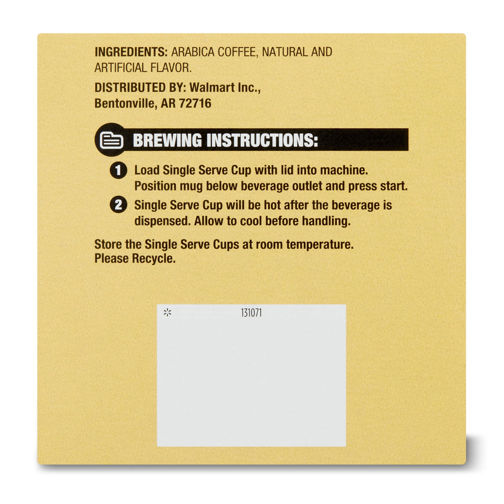 (6 pack) Great Value Medium Roast Cinnamon Vanilla Ground Coffee Pods, 12 Count