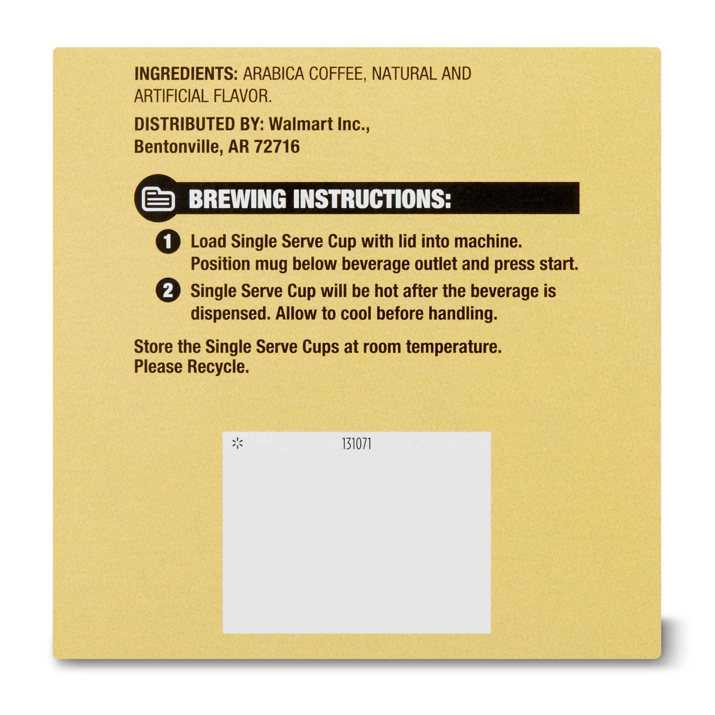 (6 pack) Great Value Medium Roast Cinnamon Vanilla Ground Coffee Pods, 12 Count