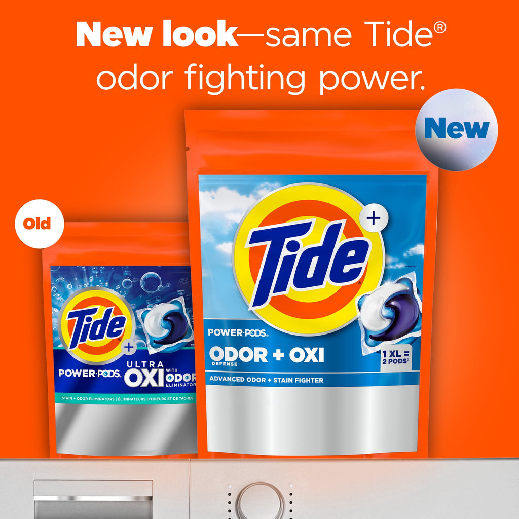 Tide Power PODS Laundry Detergent Soap Pacs with Odor Defense + Oxi, Original Scent, 45 Count