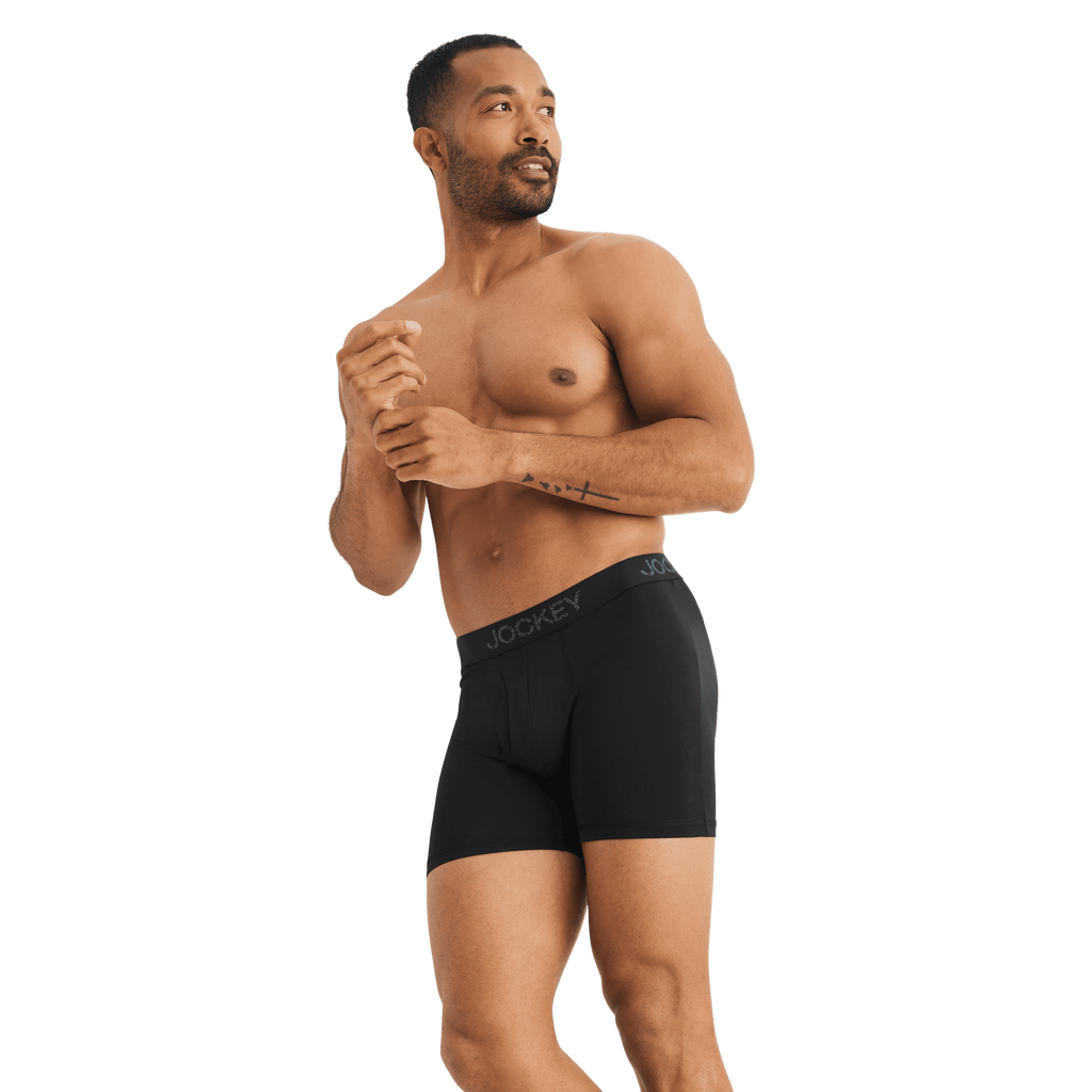 Jockey Essentials Men's Microfiber Boxer Brief Underwear, Black (3 Per Pack)