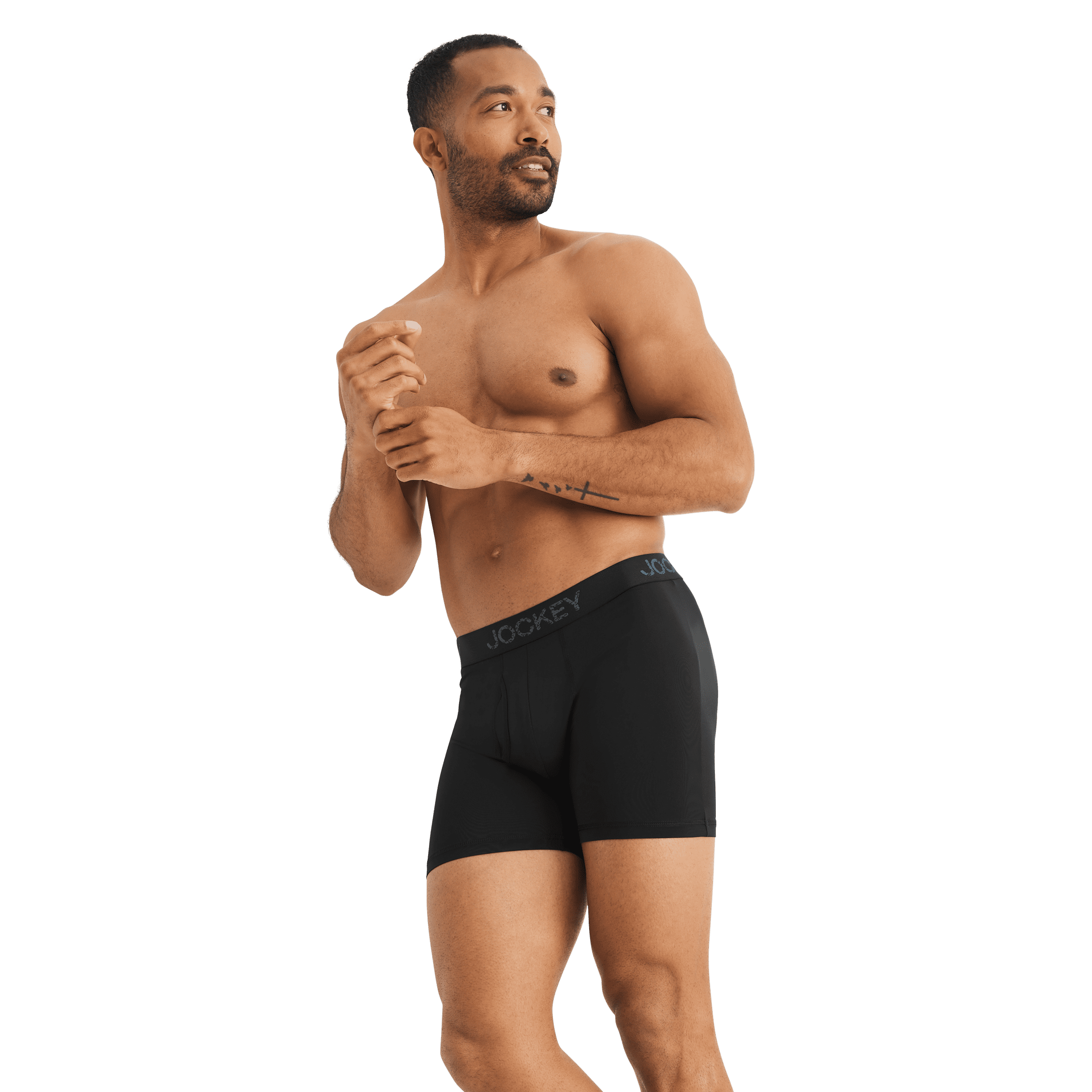 Jockey Essentials Men's Microfiber Boxer Brief Underwear, Black (3 Per Pack)
