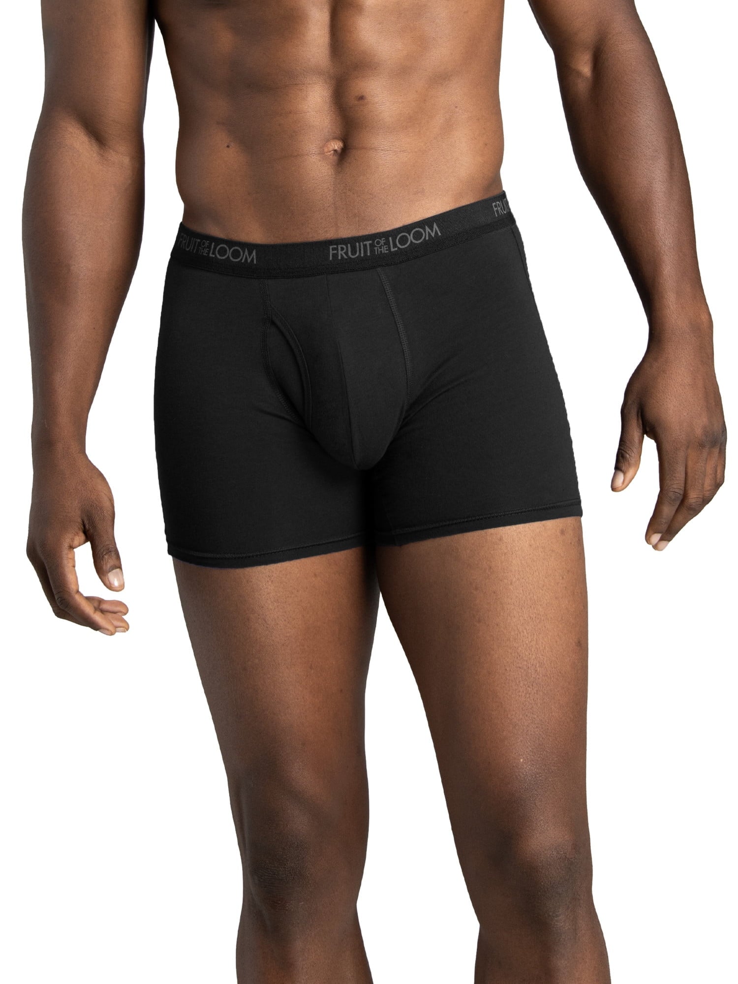 Fruit of the Loom Men's Cotton Stretch Trunk, Short Leg Boxer Brief Underwear, 6-Pack