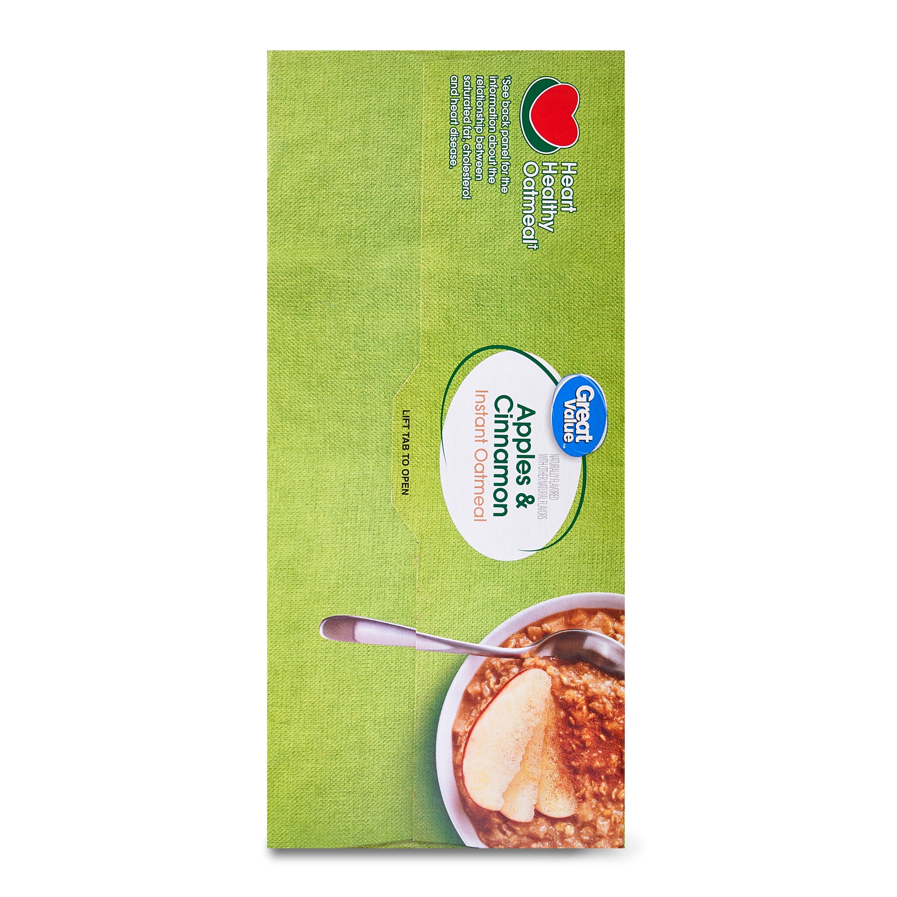 Great Value Apples and Cinnamon Instant Oatmeal, 1.23 oz, 20 Count