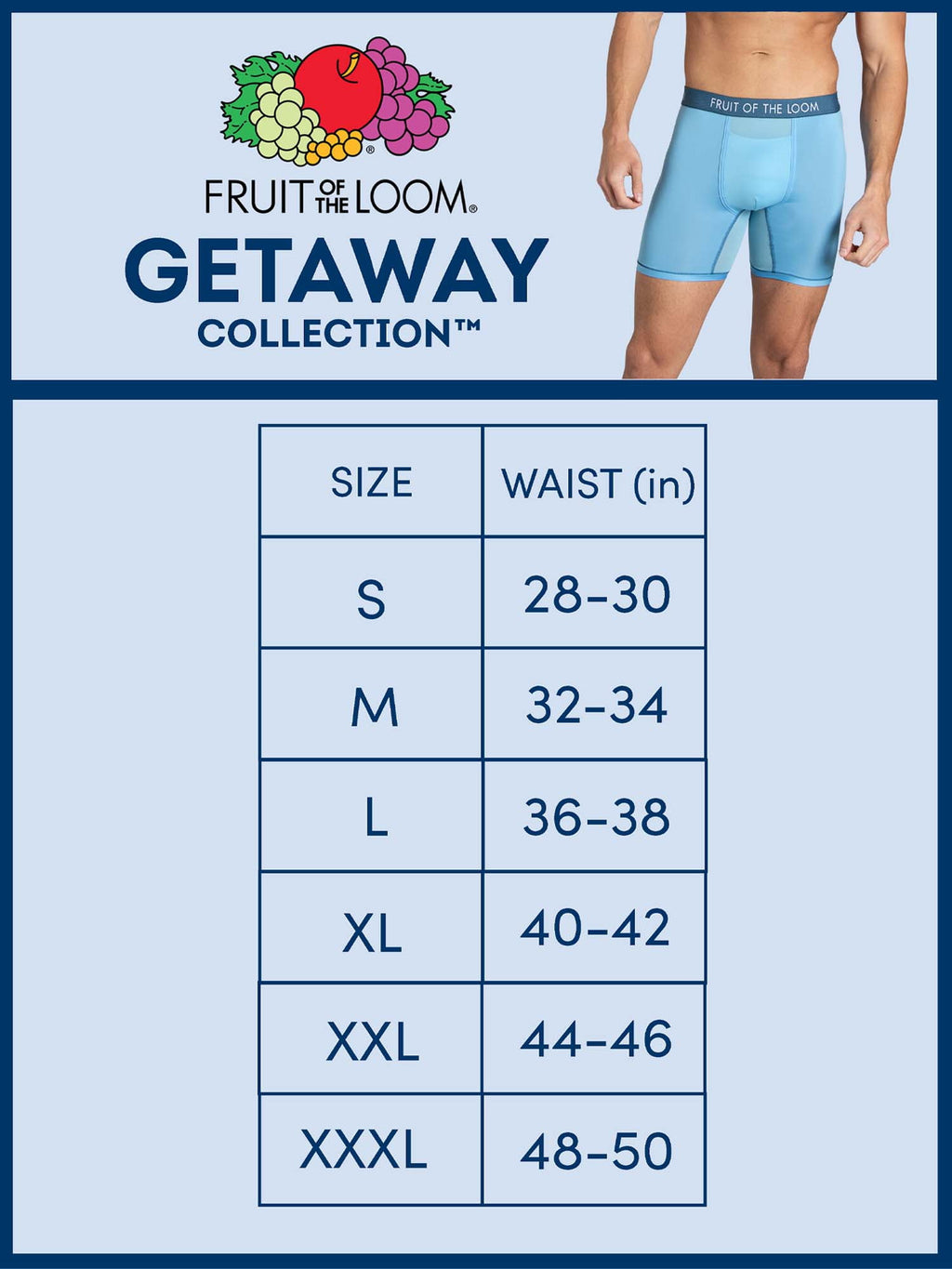 Fruit of the Loom Men's Getaway Collection Boxer Briefs, 3-Pack