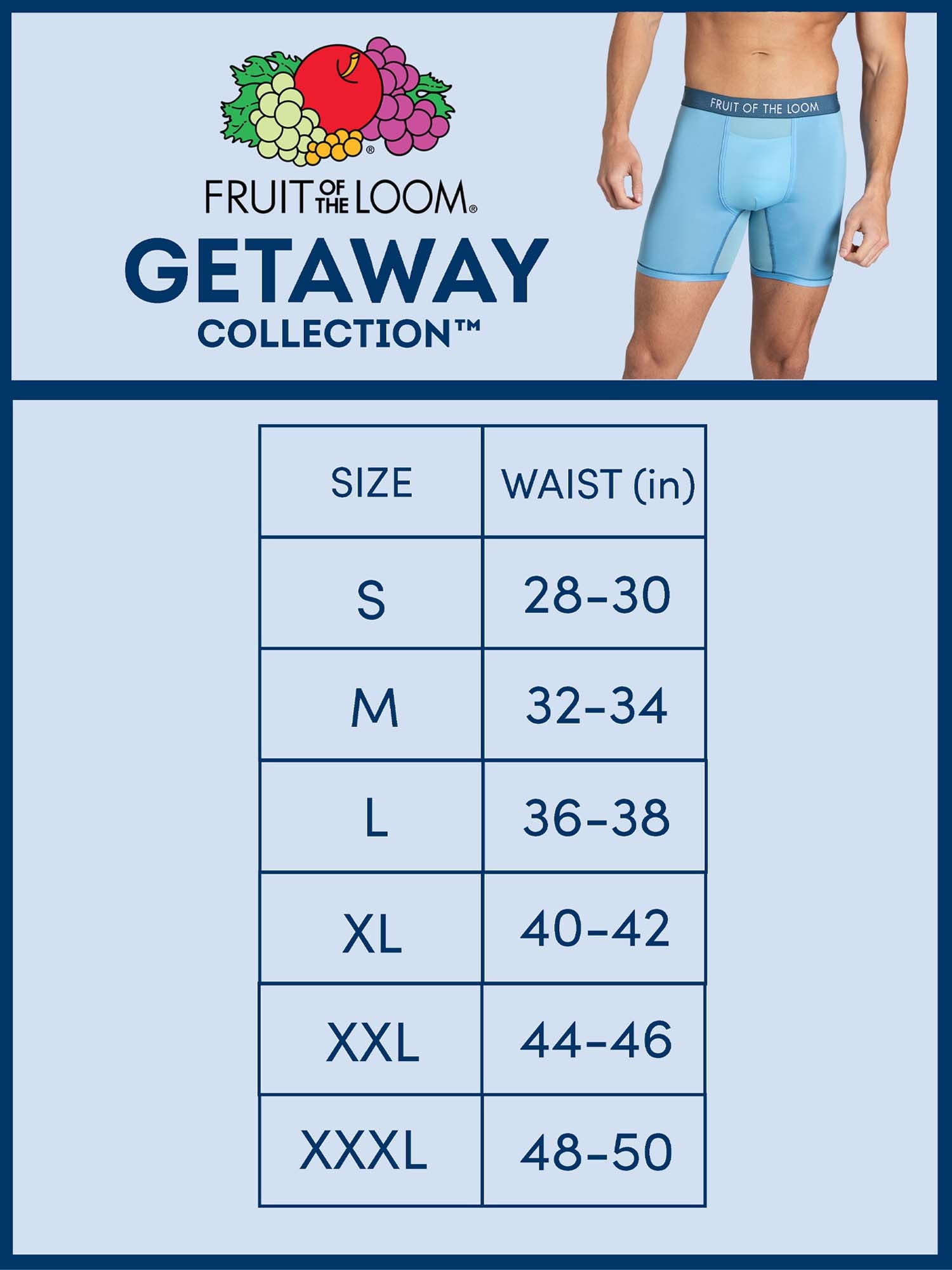 Fruit of the Loom Men's Getaway Collection Boxer Briefs, 3-Pack