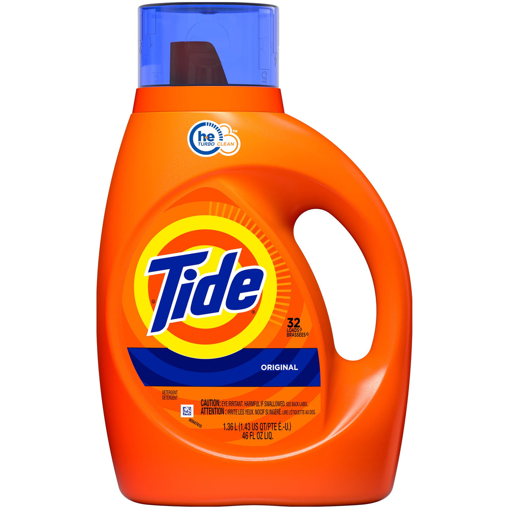 Tide HE Liquid Laundry Detergent - High Efficiency, Original Scent - 46 Oz, 32 Loads — Residential Use, Standard Application