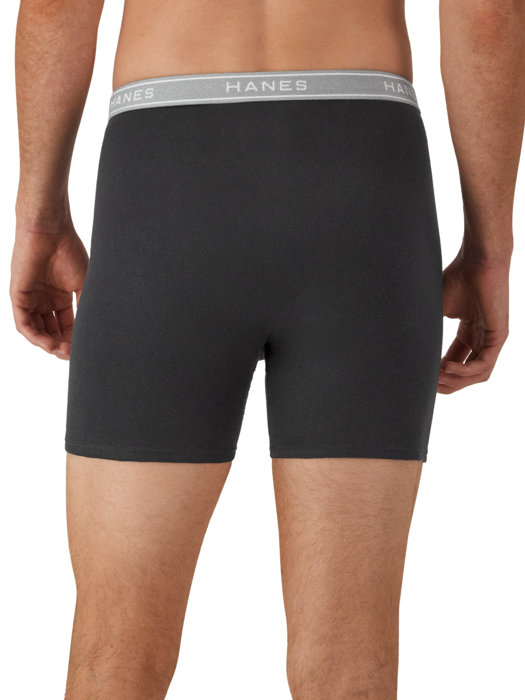 Hanes Men's Black/Grey Boxer Briefs, 3 Pack