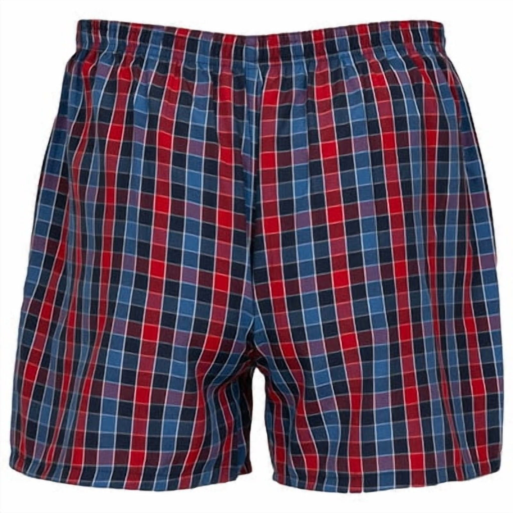 Gildan Men's Woven Boxer Underwear, 5-Pack, Red/Grey, Large