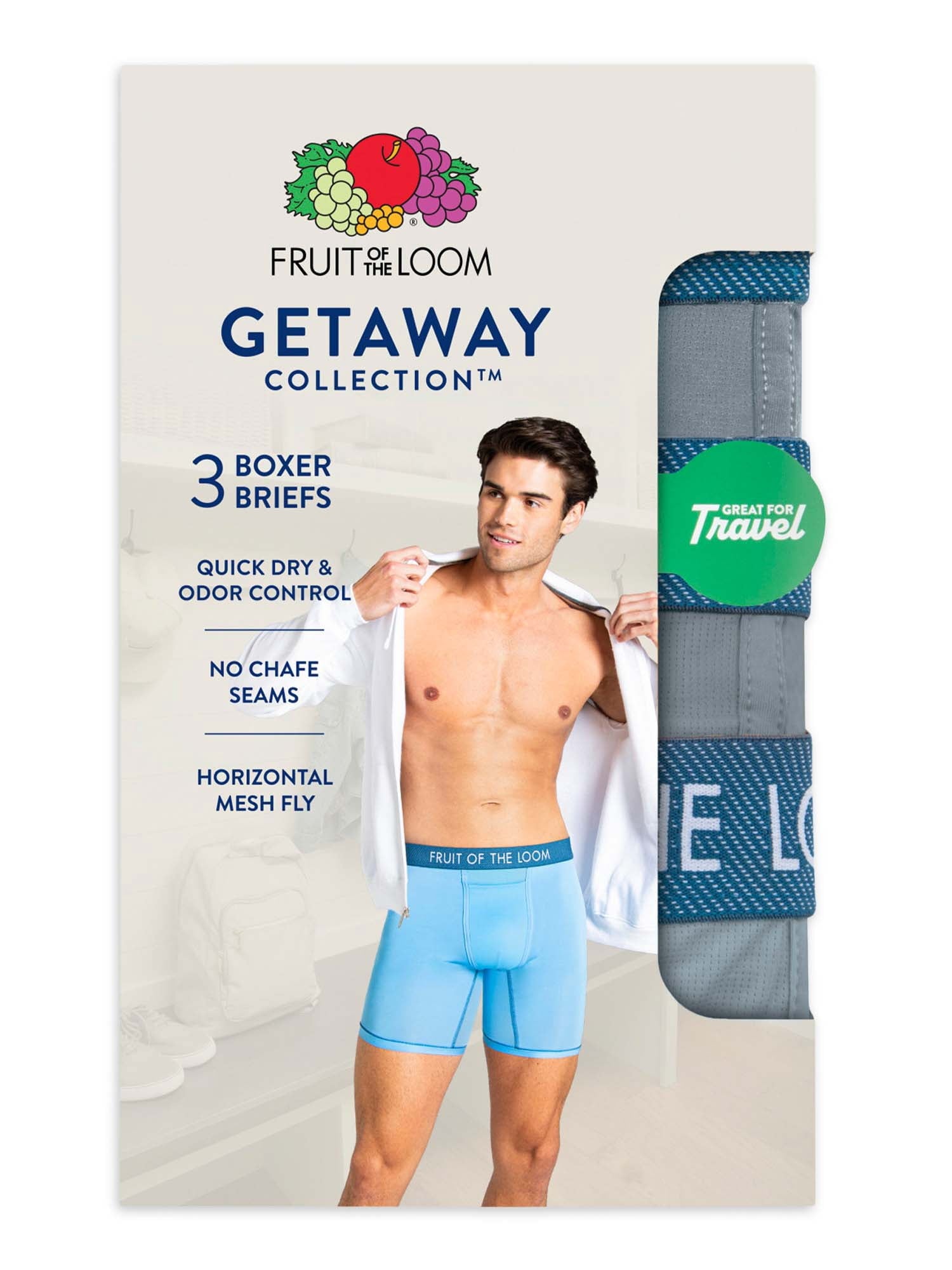 Fruit of the Loom Men's Getaway Collection Boxer Briefs, 3-Pack