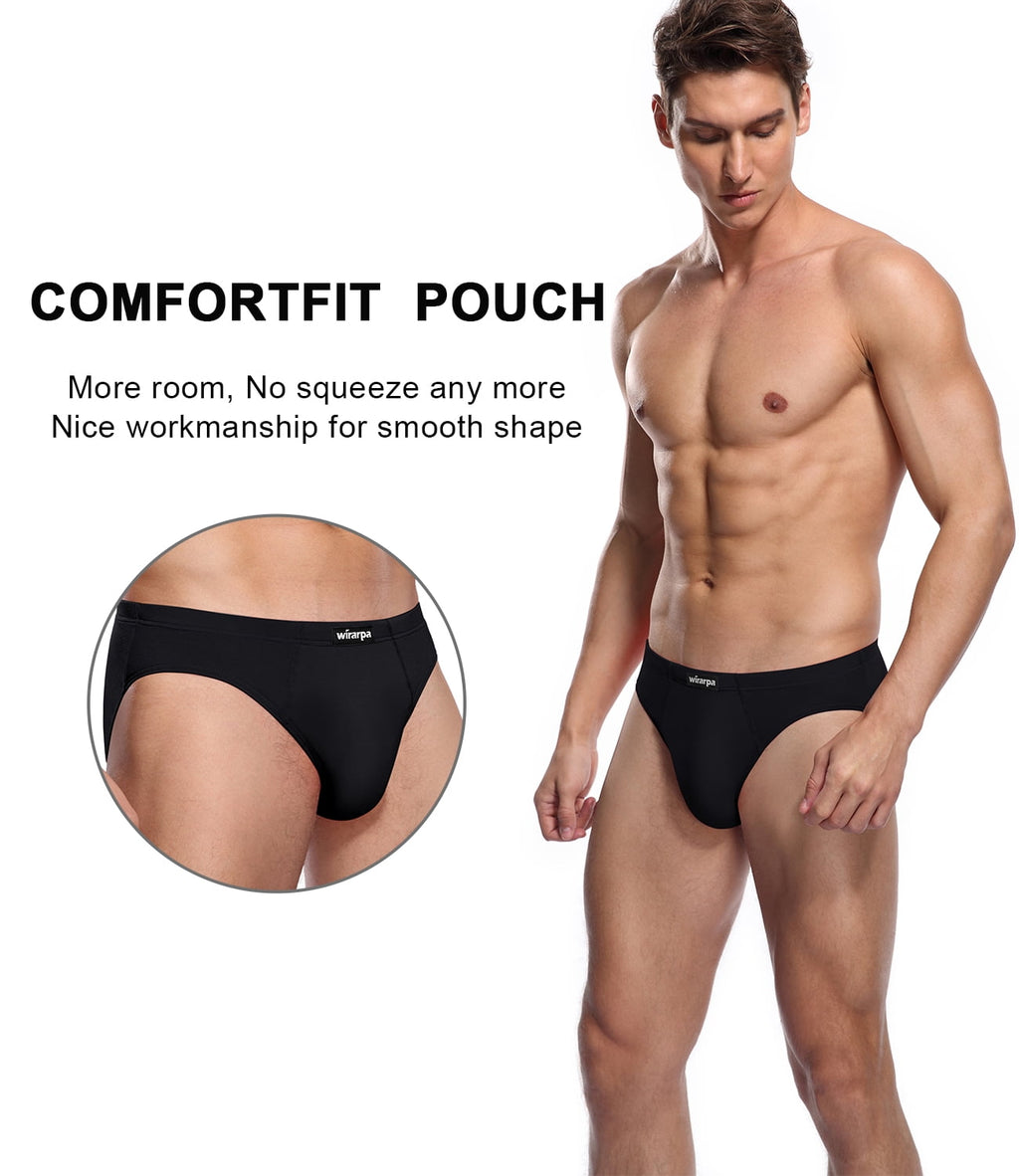 wirarpa Men's Underwear Modal Microfiber Briefs No Fly Underpants 4 Pack Sizes S-3XL