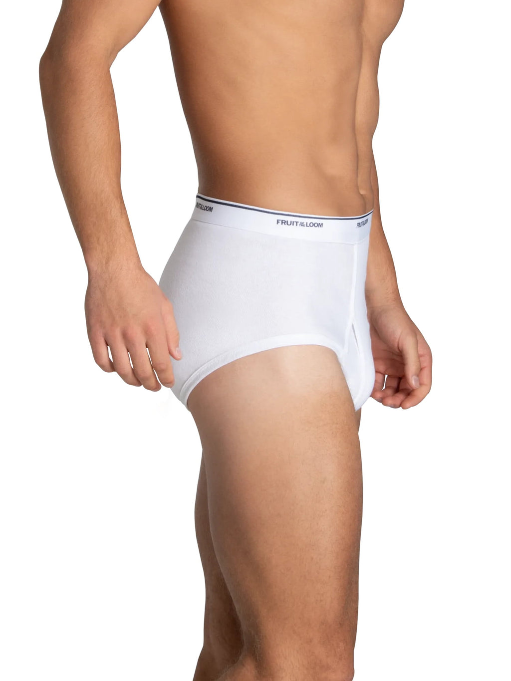 Fruit of the Loom Men's Cotton Briefs, Moisture-Wicking, Full Cut White Brief Underwear, 6-Pack, S-5XB