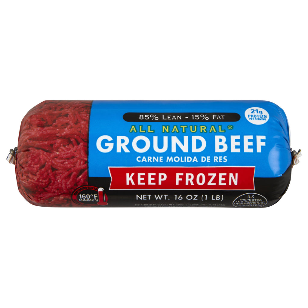 85% Lean/15% Fat Ground Beef, 1lb Roll, Frozen