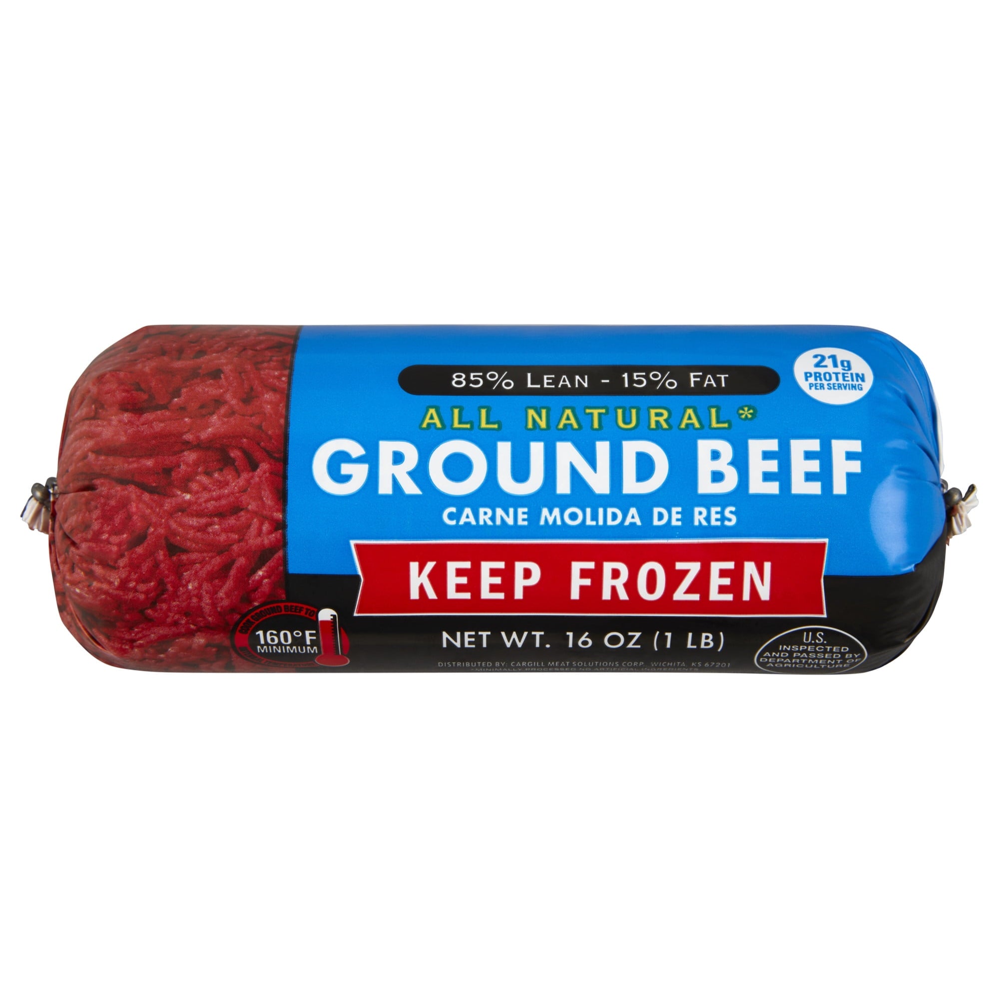 85% Lean/15% Fat Ground Beef, 1lb Roll, Frozen