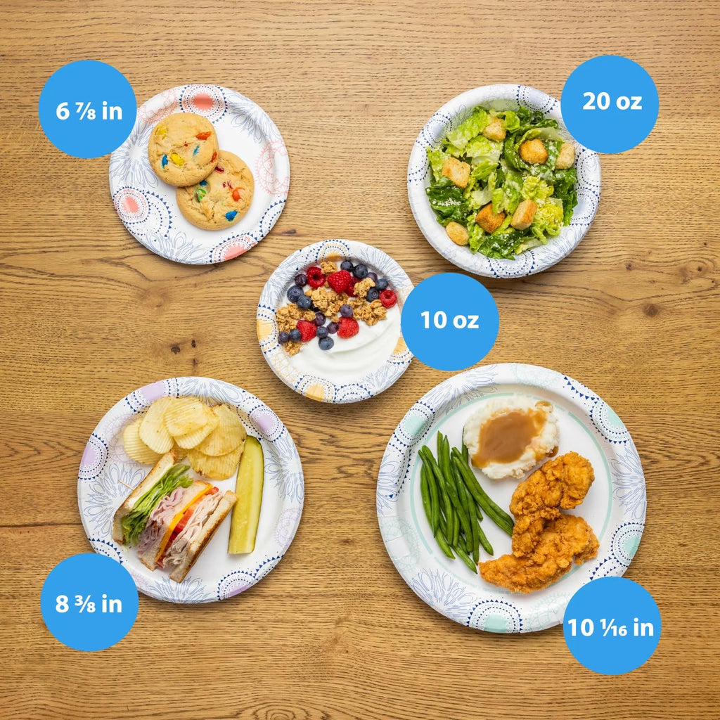 Great Value Disposable Paper Plates, 10", 150 Count