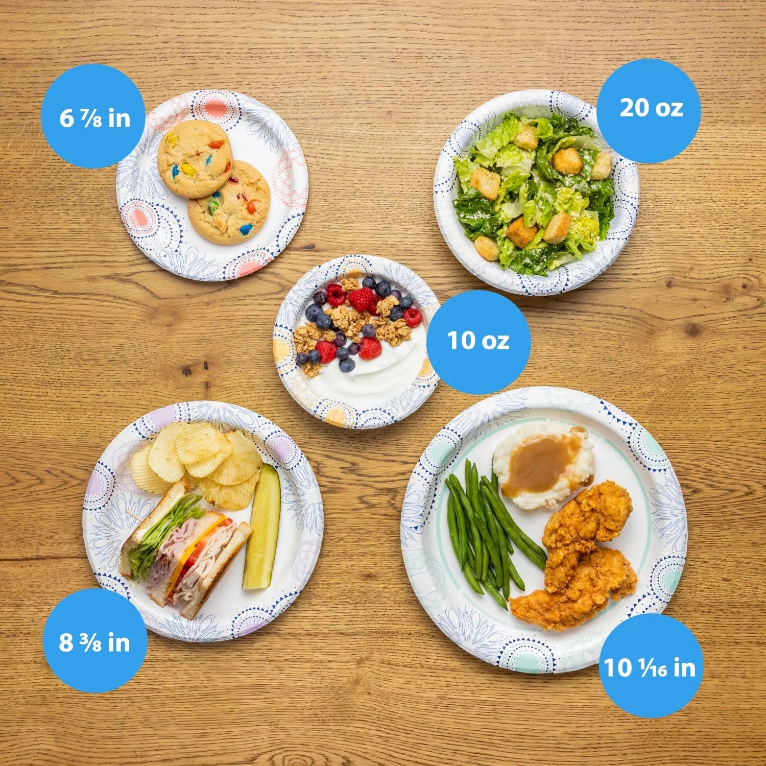 Great Value 8.5-Inch Disposable Paper Plates, 300 Count, Soak-Proof and Microwave-Safe