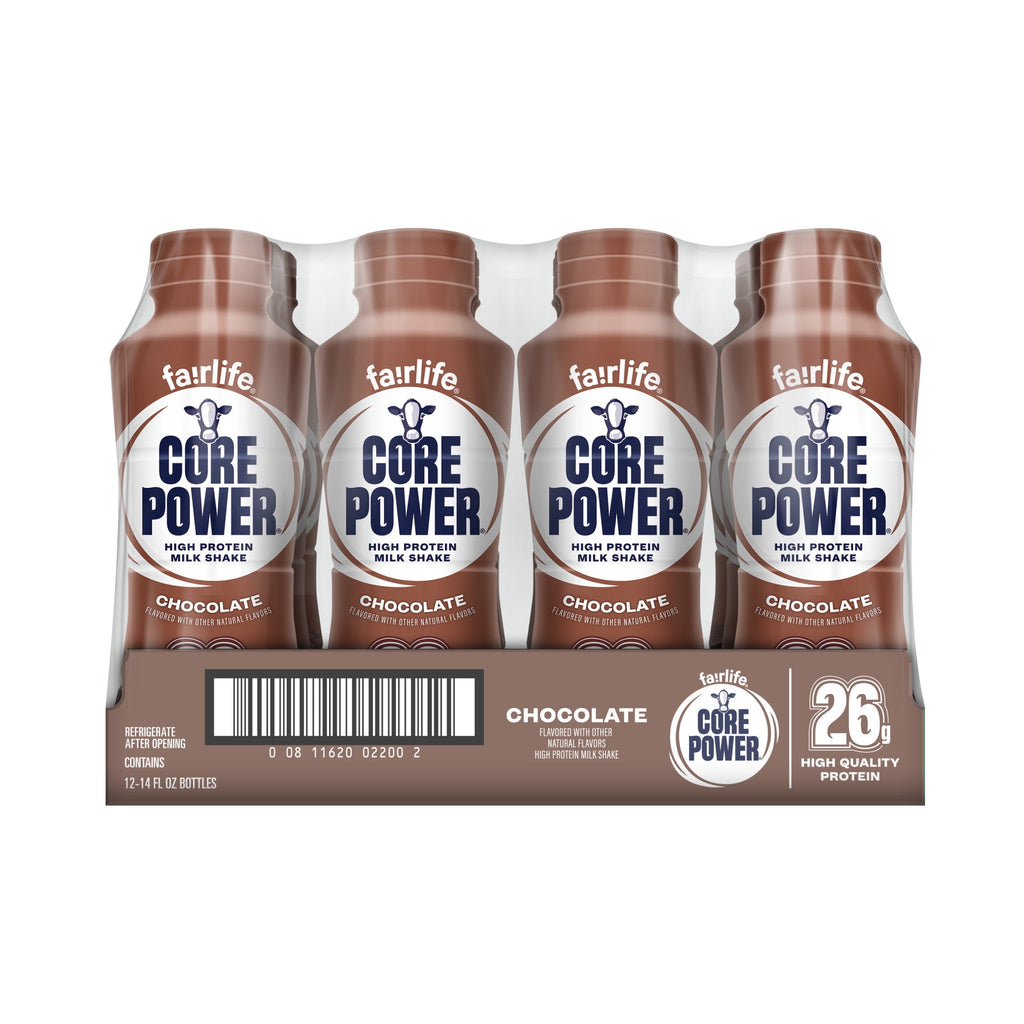 Core Power Protein Shake, Chocolate, 26g Bottle, 14oz, 12 Pack
