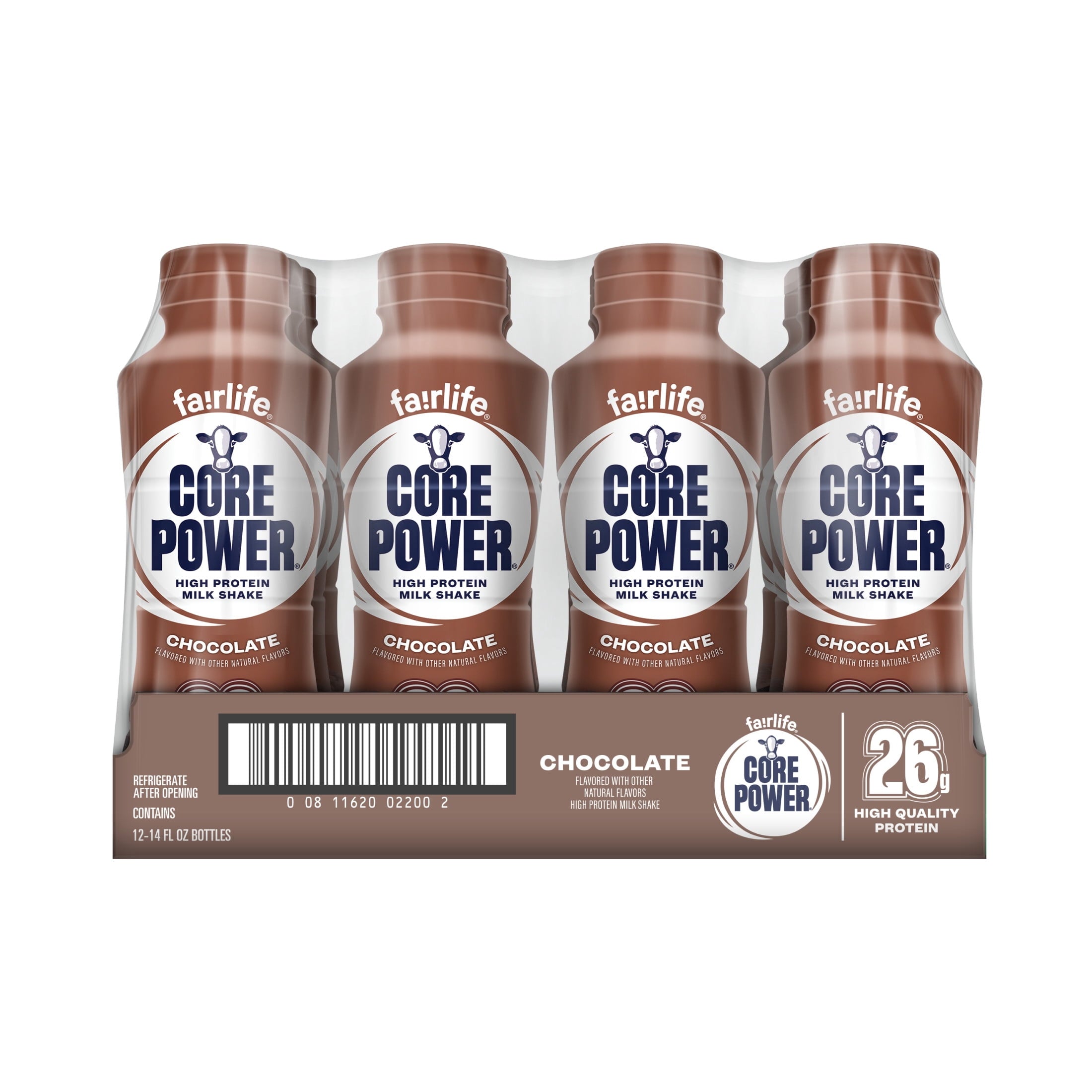 Core Power Protein Shake, Chocolate, 26g Bottle, 14oz, 12 Pack