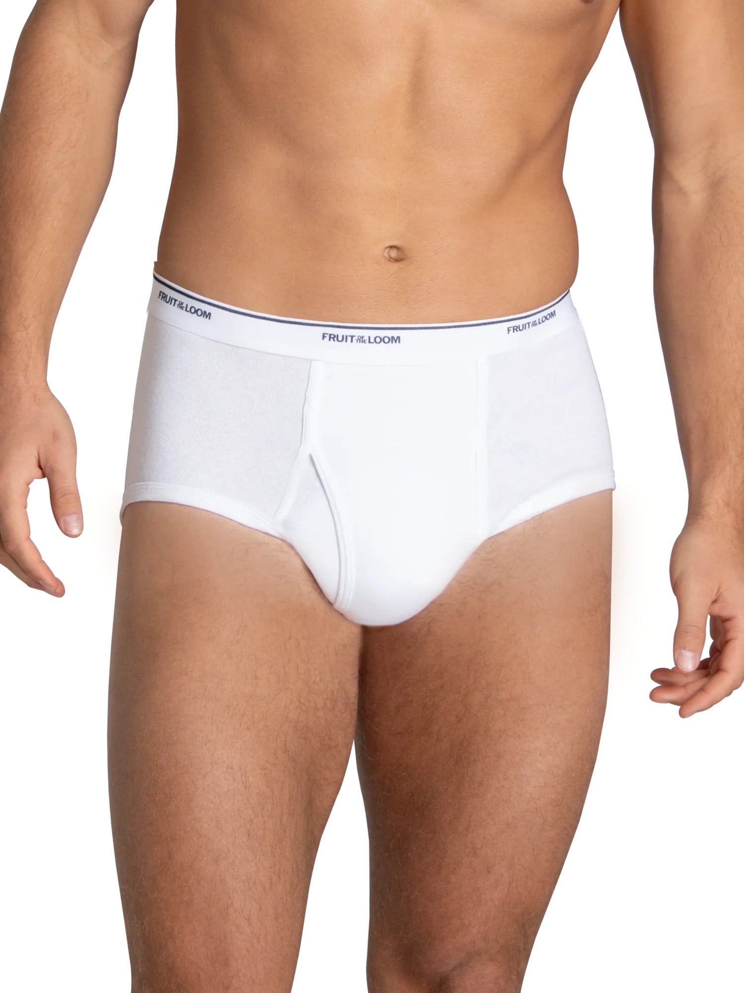 Fruit of the Loom Men's Cotton Briefs, Moisture-Wicking, Full Cut White Brief Underwear, 6-Pack, S-5XB